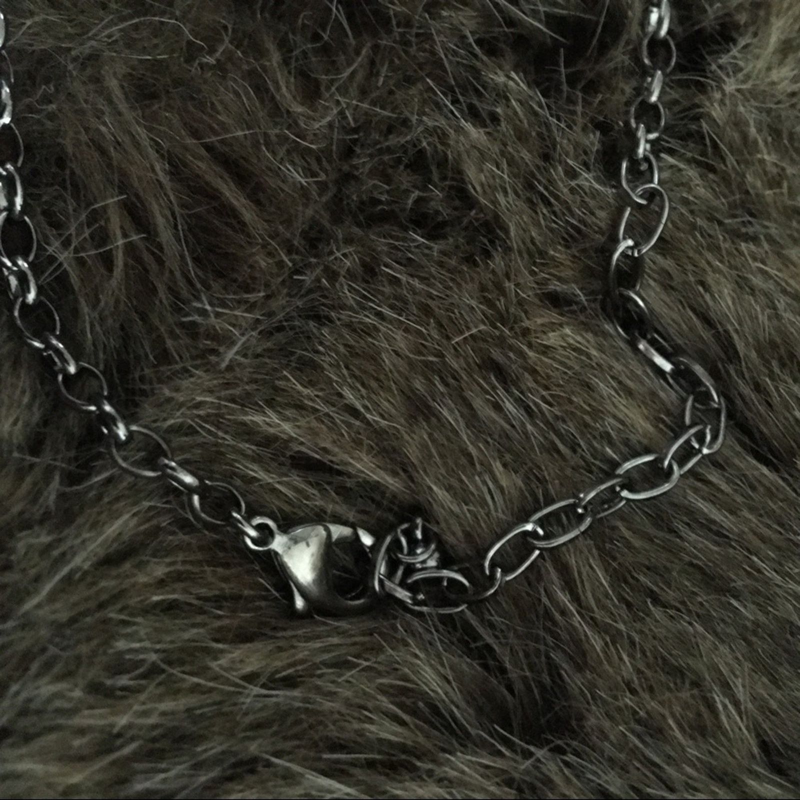 Jewelry Dark chrome chain link rhinestone accent necklace Size ONE SIZE - 7 Thumbnail