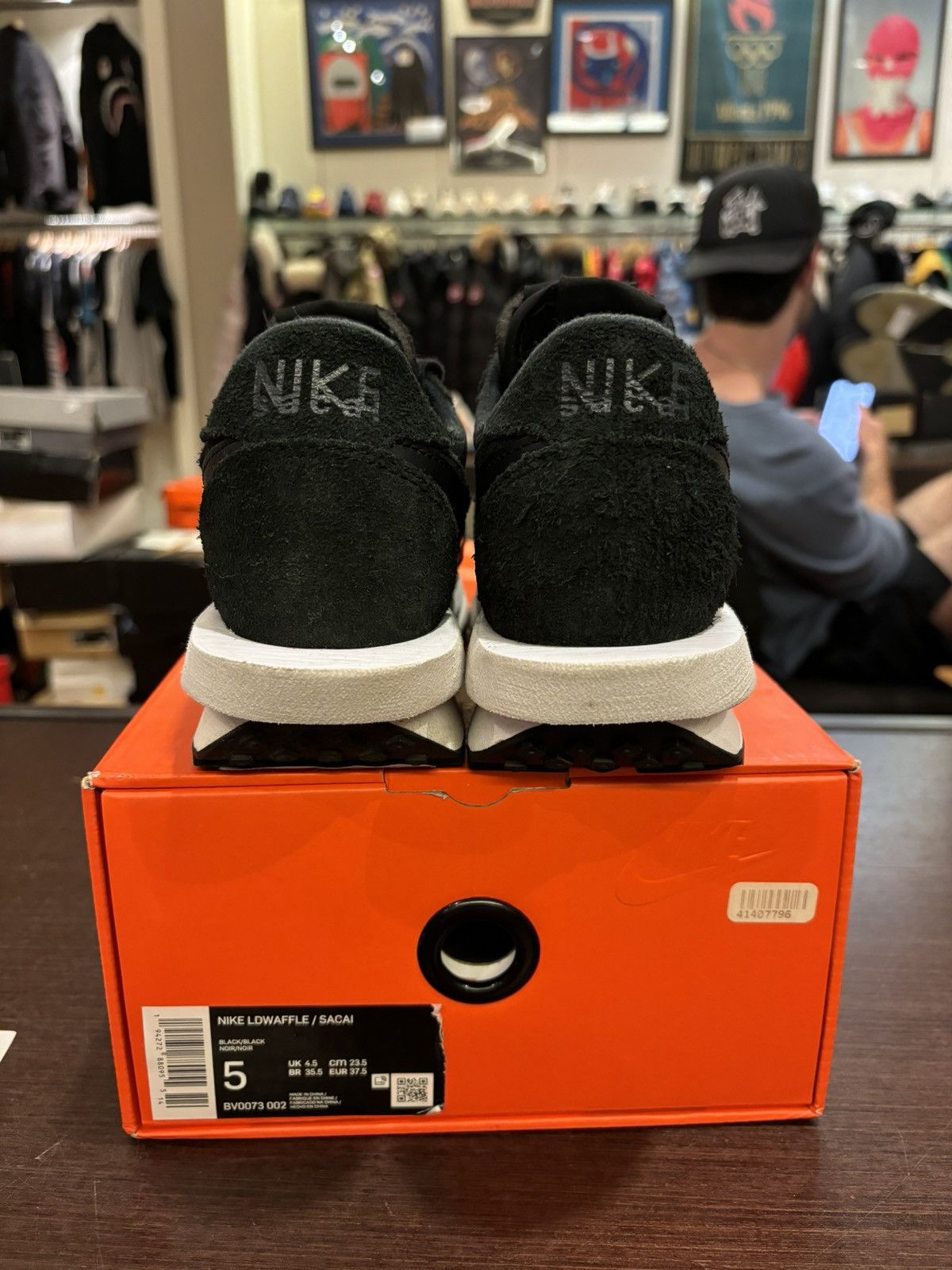 Nike × Sacai Nike LD Waffle Sacai Black Nylon Size US 5 / EU 37 - 6 Thumbnail
