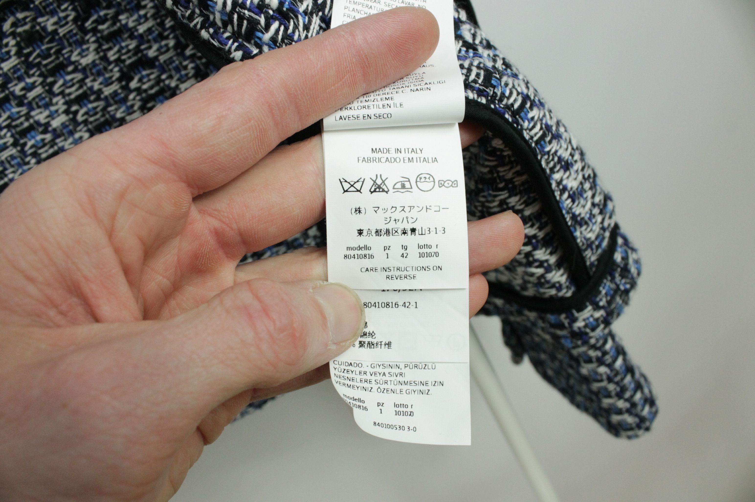 MAX&Co. × Max Mara Max & Co. By Max Mara Full Zip Blue Pattern Short Jacket Size M / US 6-8 / IT 42-44 - 13 Thumbnail