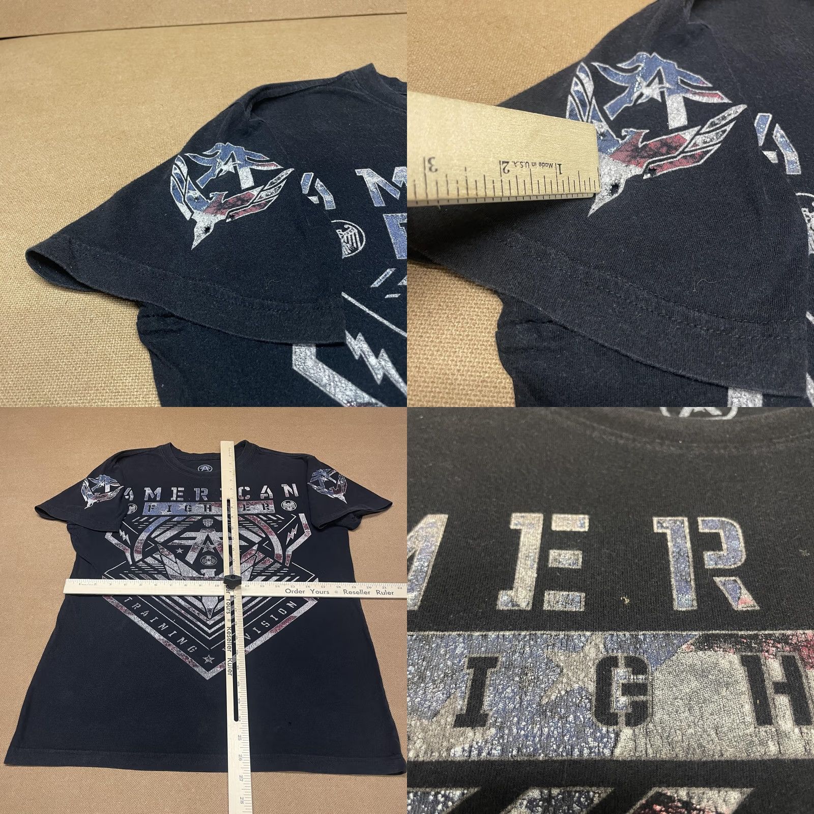 Vintage American Fighter Mens XS Black Training Division Graphic Tee USA Size US XS / EU 42 / 0 - 8 Thumbnail
