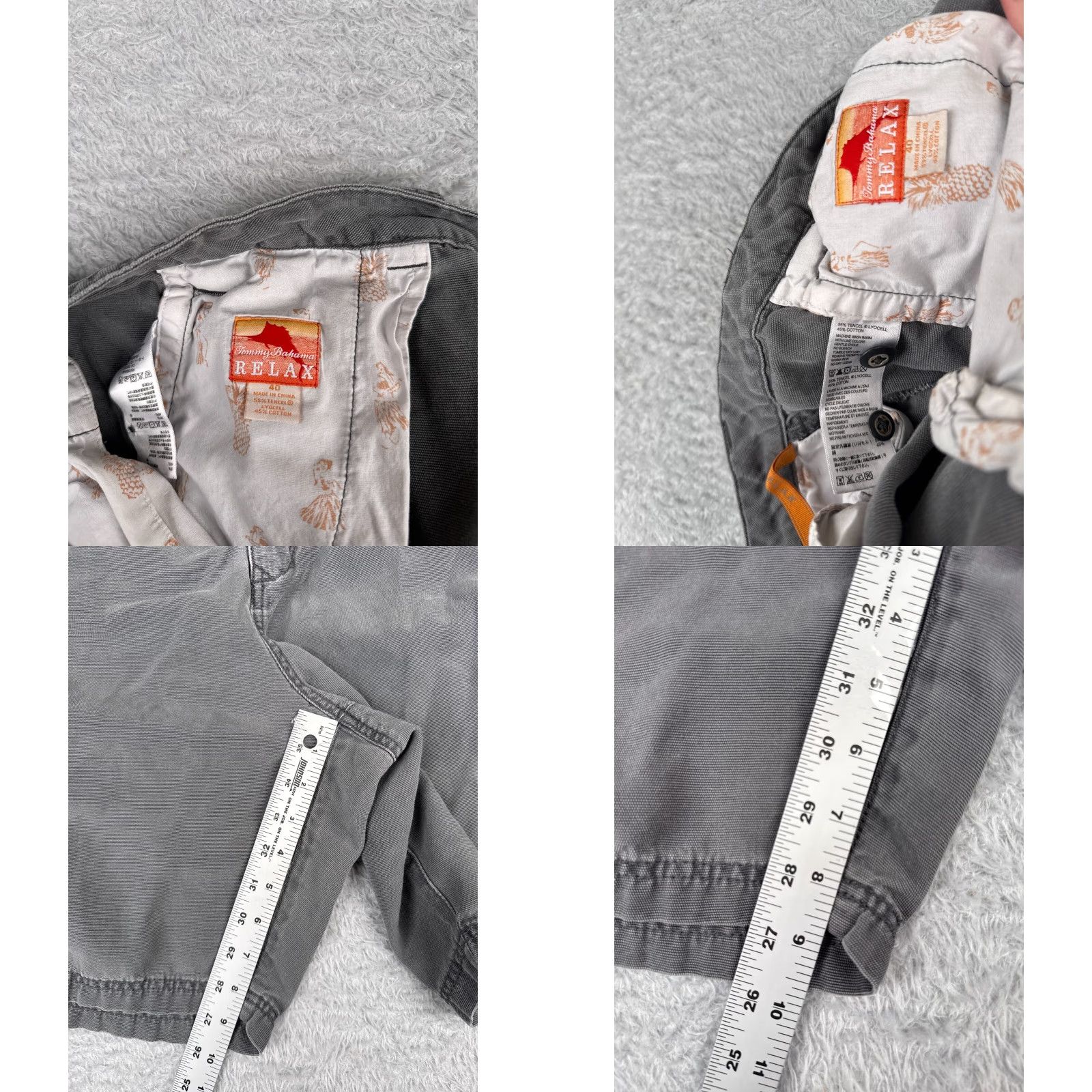 Tommy Bahama Tommy Bahama Shorts Men 40 Gray Cargo Beach Resort 40x10 Tencel Cotton Blend Mens Size US 40 / EU 56 - 8 Thumbnail