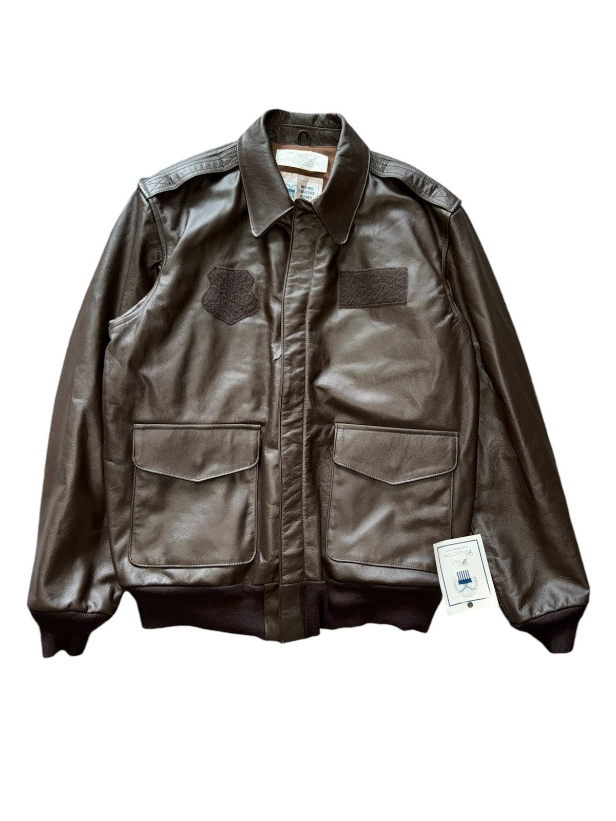 Vintage Excelled A-2 Brown Leather Flight Bomber Jacket USAF Size US L / EU 52-54 / 3 - 1 Thumbnail