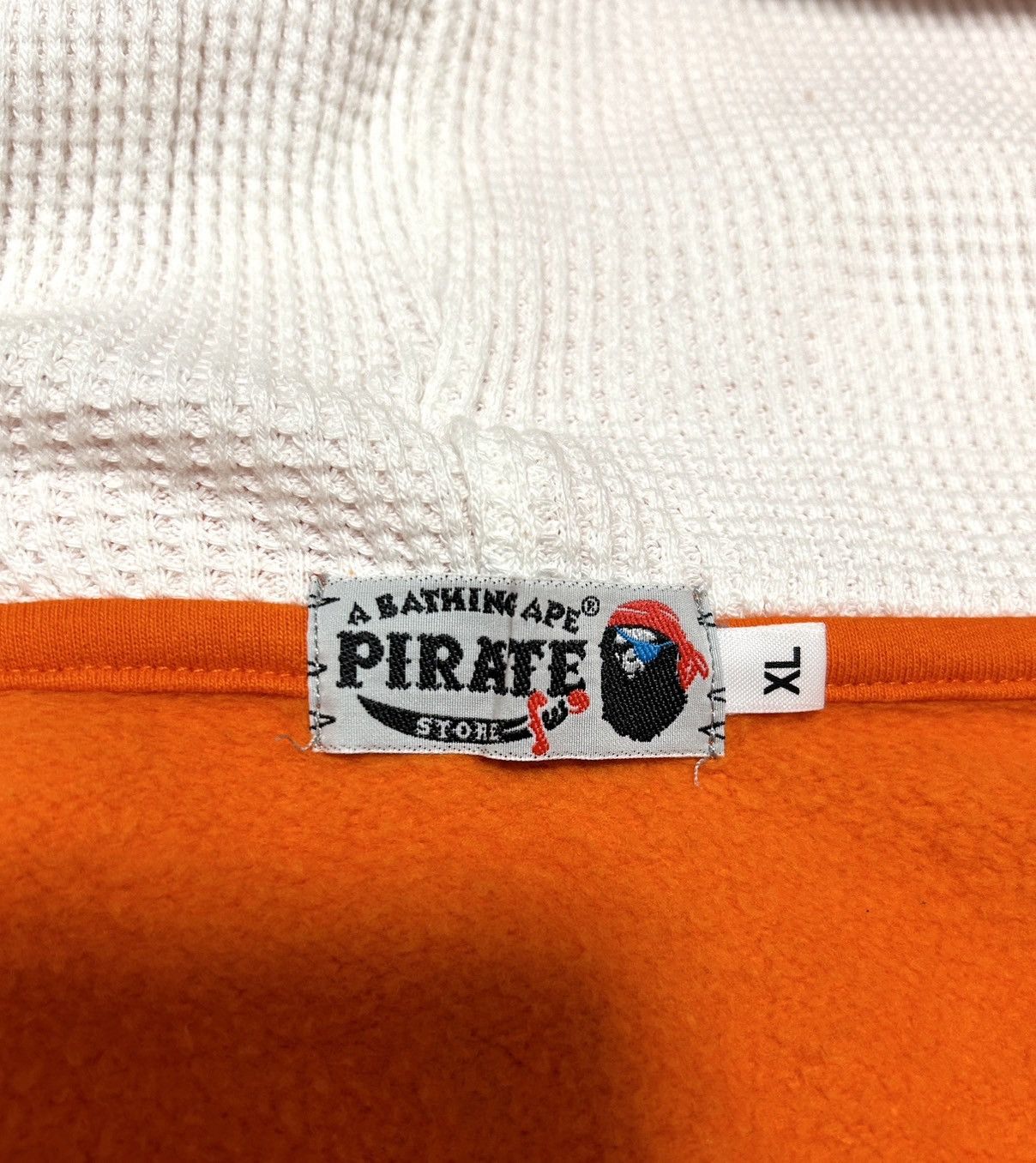 Bape Bape Orange Pirate Cross Bone Zip Hoodie Size US XL / EU 56 / 4 - 4 Thumbnail