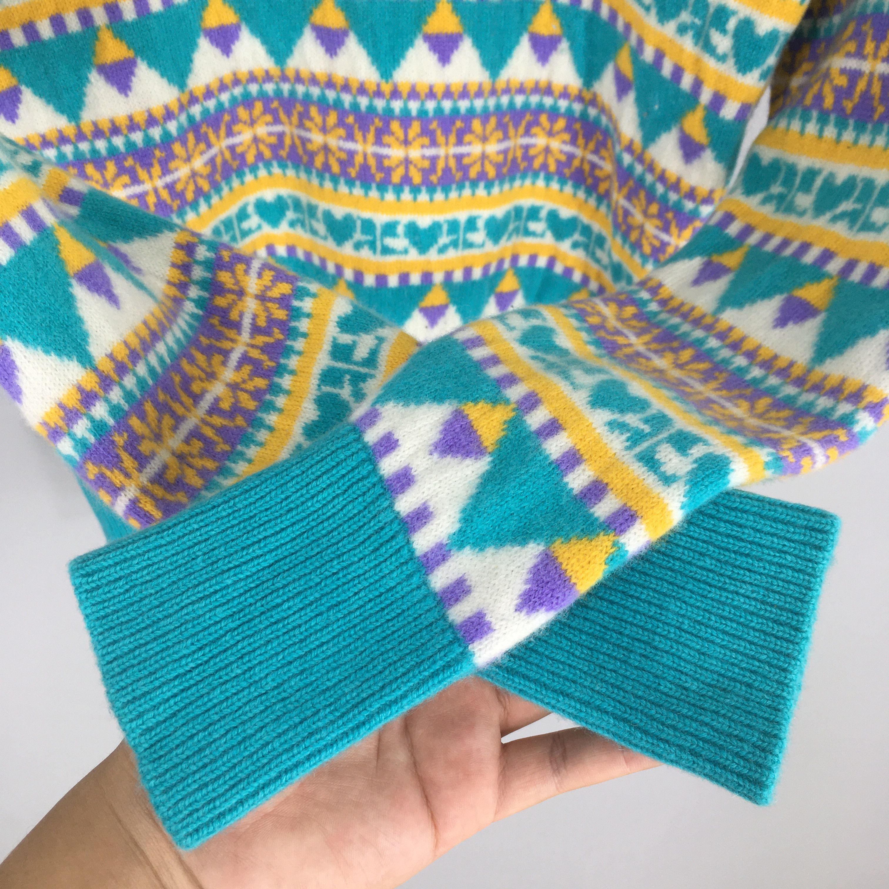 Courreges Vintage 80s Courreges Paris Knitwear Native Pattern XSmall Size XS / US 0-2 / IT 36-38 - 4 Thumbnail