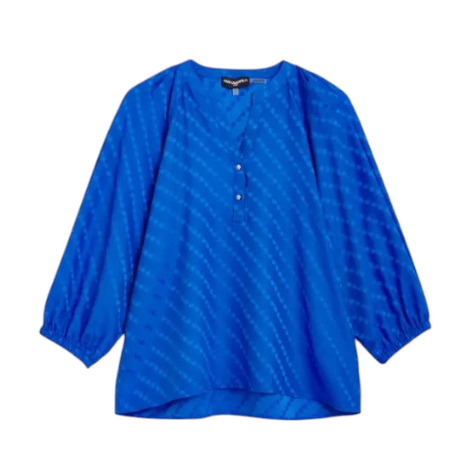Karl Lagerfeld Sunglass Jacquard Blouse - Stitch Fix Split Neck Top Size M / US 6-8 / IT 42-44 - 6 Thumbnail