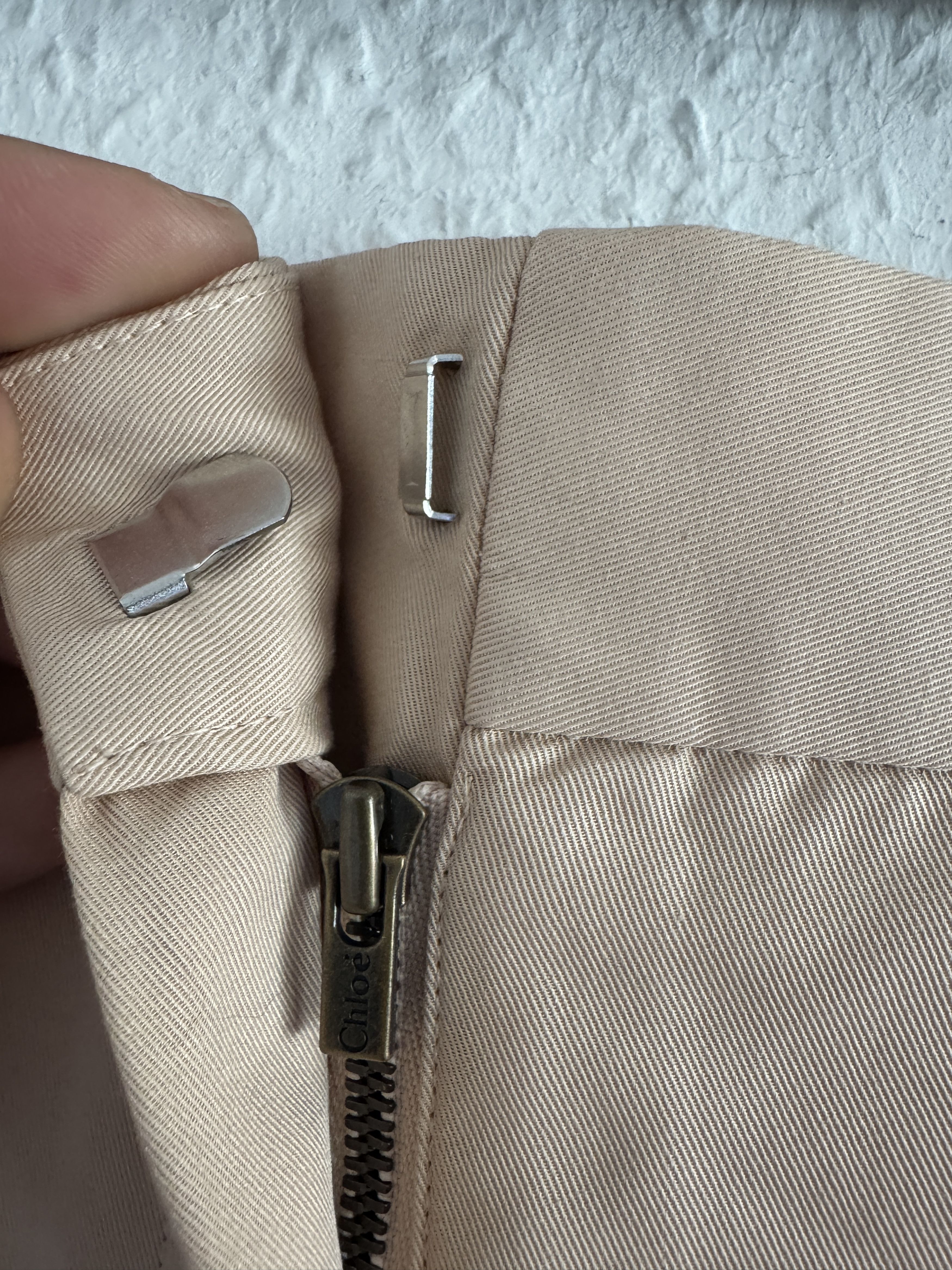 Chloe Beige Tailored Cotton Trousers Size 32" / US 10 / IT 46 - 6 Thumbnail