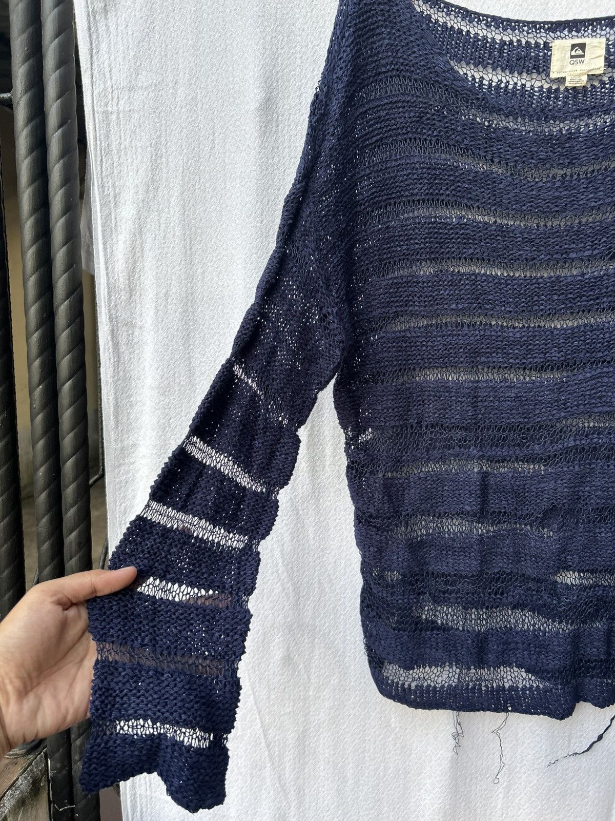 If Six Was Nine × Japanese Brand × Le Grande Bleu (L.G.B.) Quiksilver Open Fishnet Knitted Archiv Styled Size US L / EU 52-54 / 3 - 5 Thumbnail