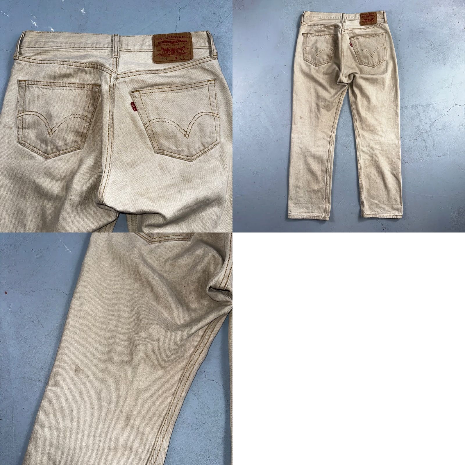 Levi's VINTAGE Levi's 501 Jeans Straight Denim 32x32 Regular Mens Beige Cotton Dark Wash 90s USA Mid Rise Jeans 32in Inseam | Levi's 501 Series Size US 32 / EU 48 - 9 Thumbnail