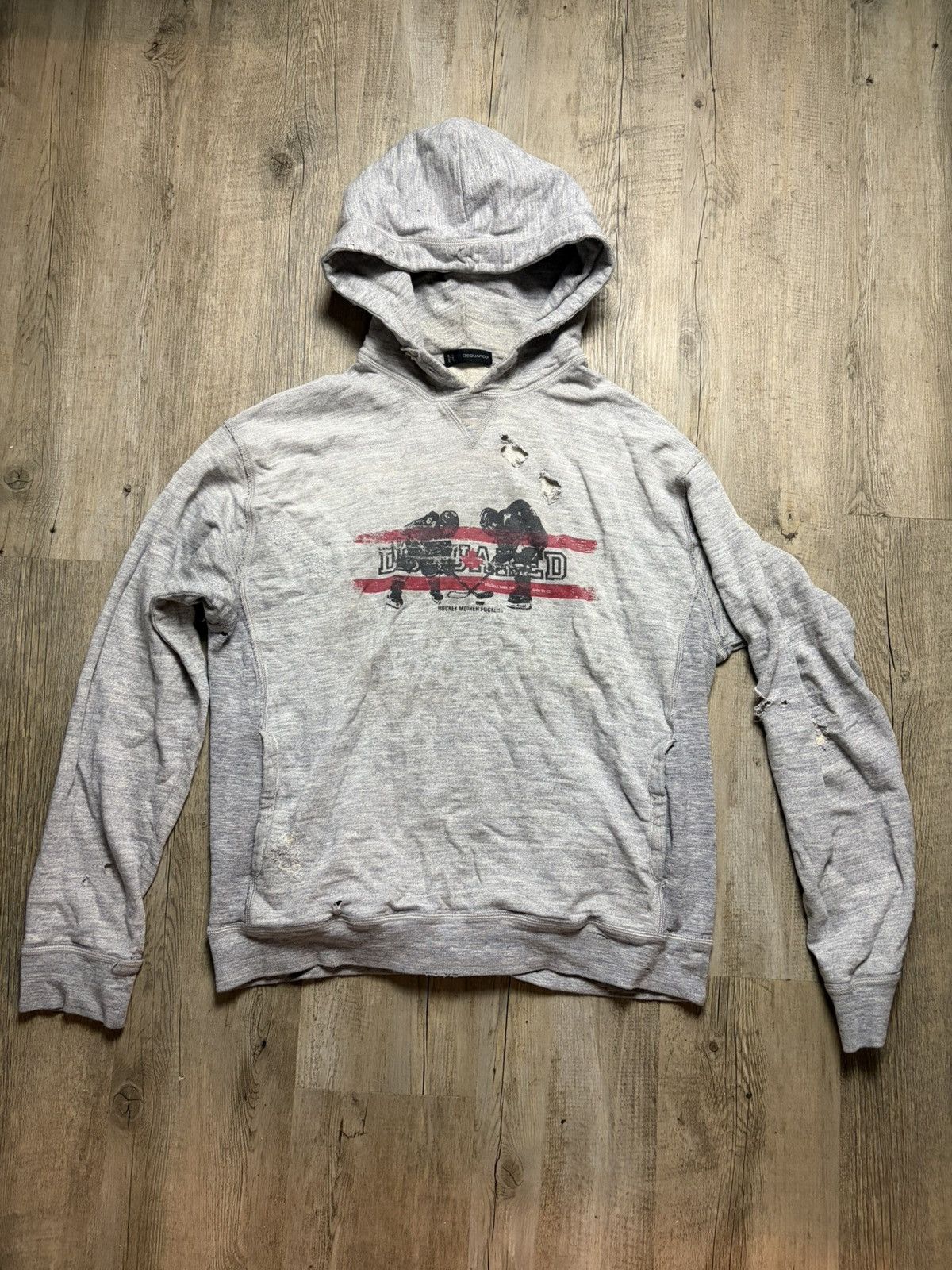 Dsquared2 Vintage Dsquared2 Hockey hoodie grey Size US XL / EU 56 / 4 - 1 Thumbnail