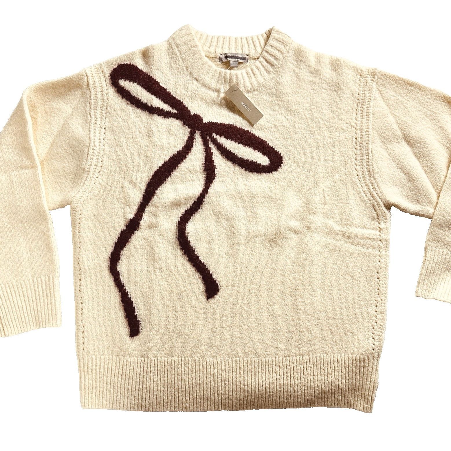 J.Crew J.Crew Womens Relaxed Bow Print Crewneck Pullover Small Crea Size S / US 4 / IT 40 - 10 Thumbnail