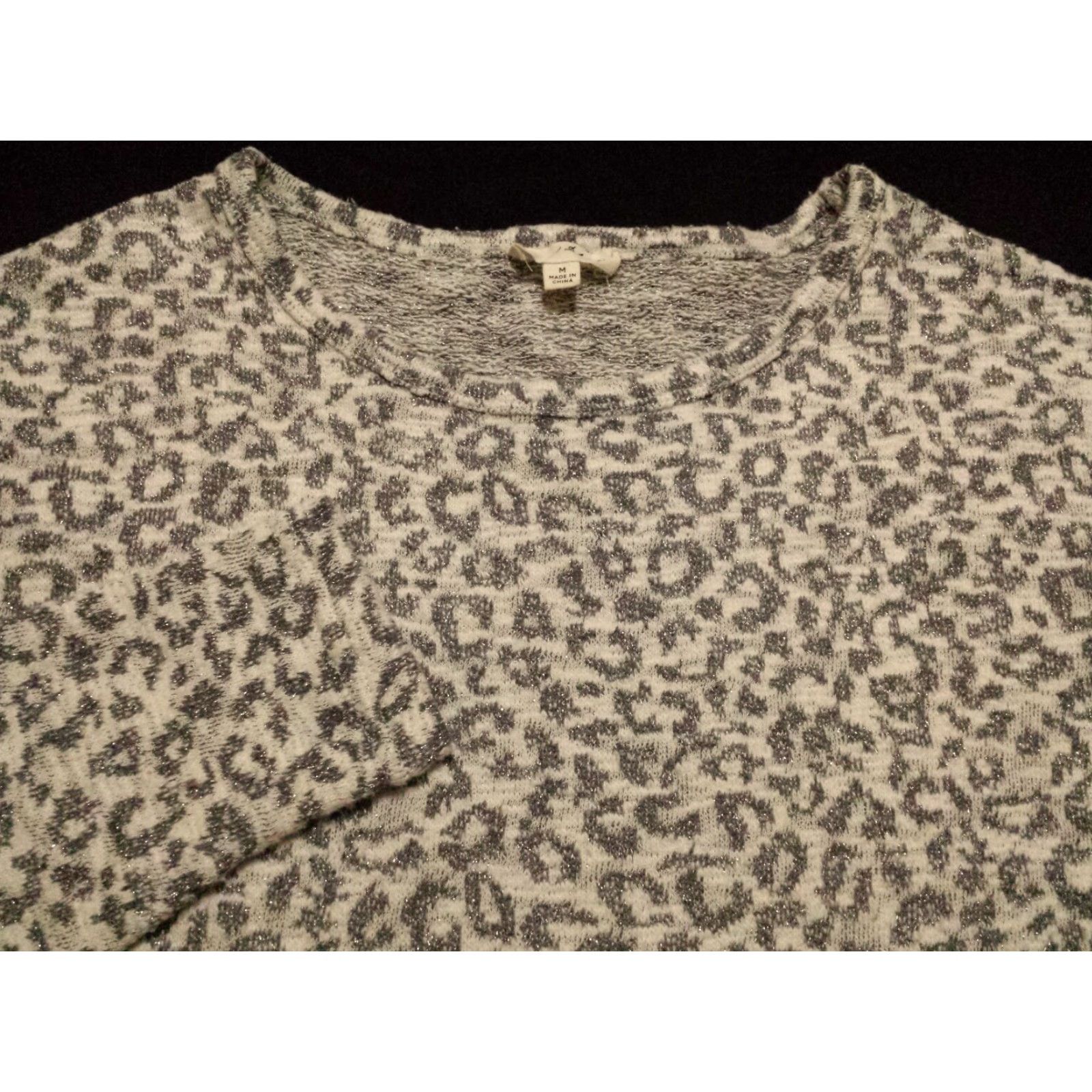 Vintage Jane and Delancey Womens Medium Sweater Round Neck Gray Geometric Long Sleeve Size M / US 6-8 / IT 42-44 - 2 Thumbnail