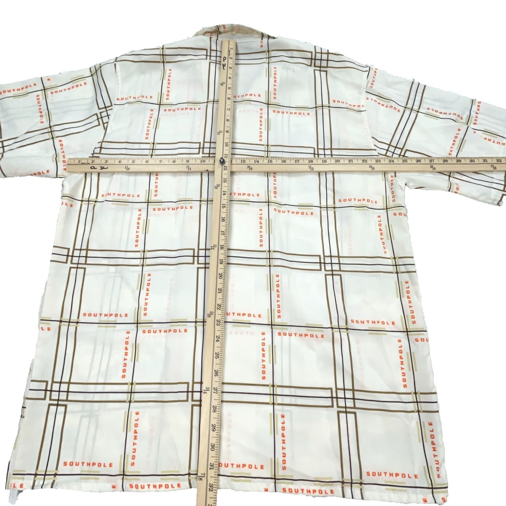 Southpole Vintage South Pole Shirt Men L White Button Up Baggy Rap Hip Hop Y2K 90s Graphic Print Size US L / EU 52-54 / 3 - 4 Thumbnail