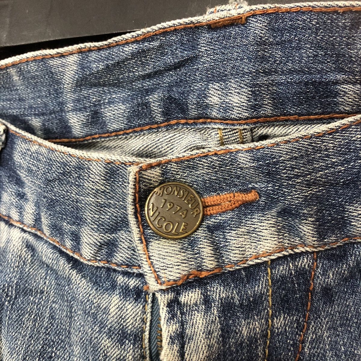 Japanese Brand Monsieur Nicole Blue Distressed Denim Pants #7330 Size 32" / US 10 / IT 46 - 11 Thumbnail
