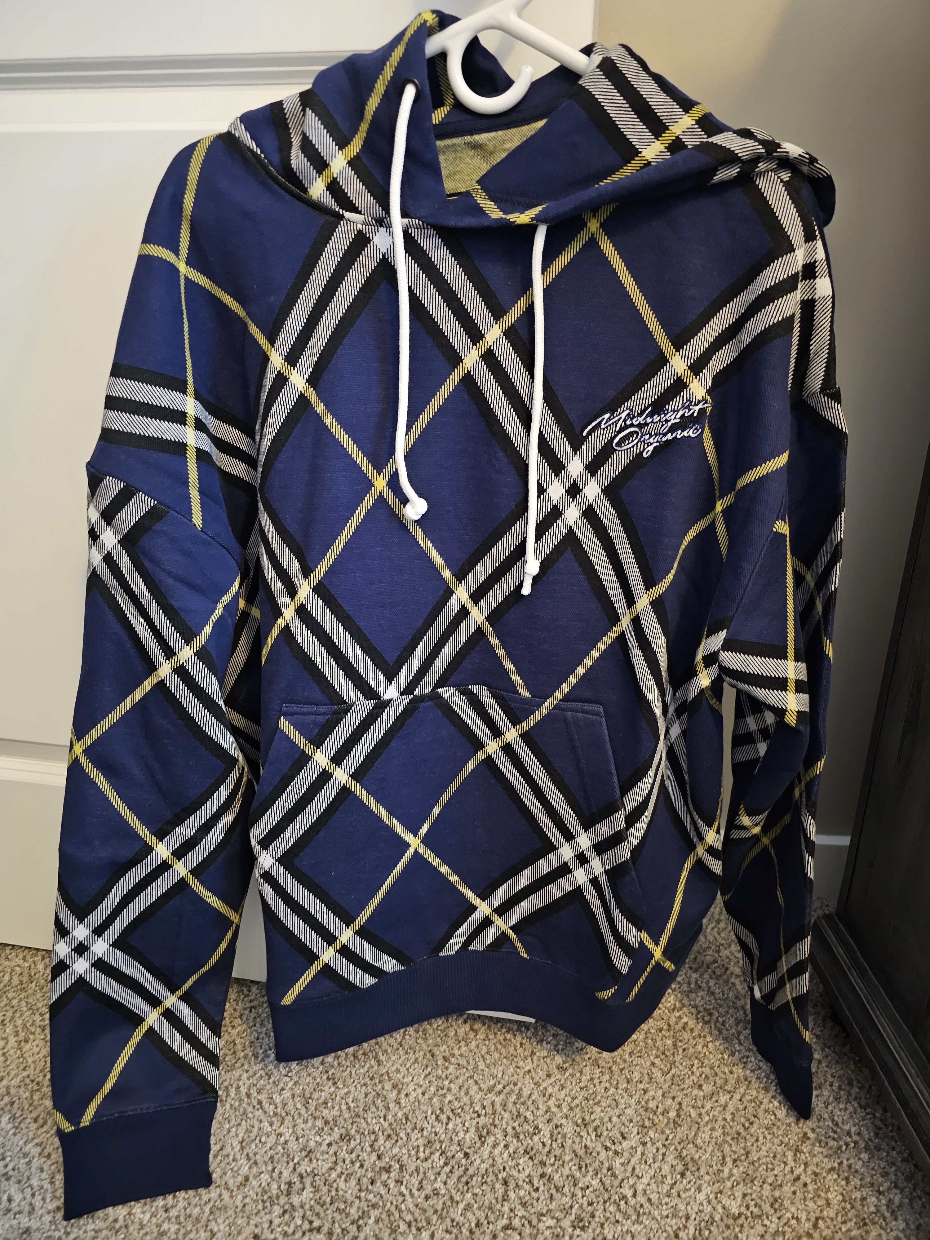 Midnight Organic Midnight Organic Mens Plaid Hoodie Size US M / EU 48-50 / 2 - 1 Thumbnail