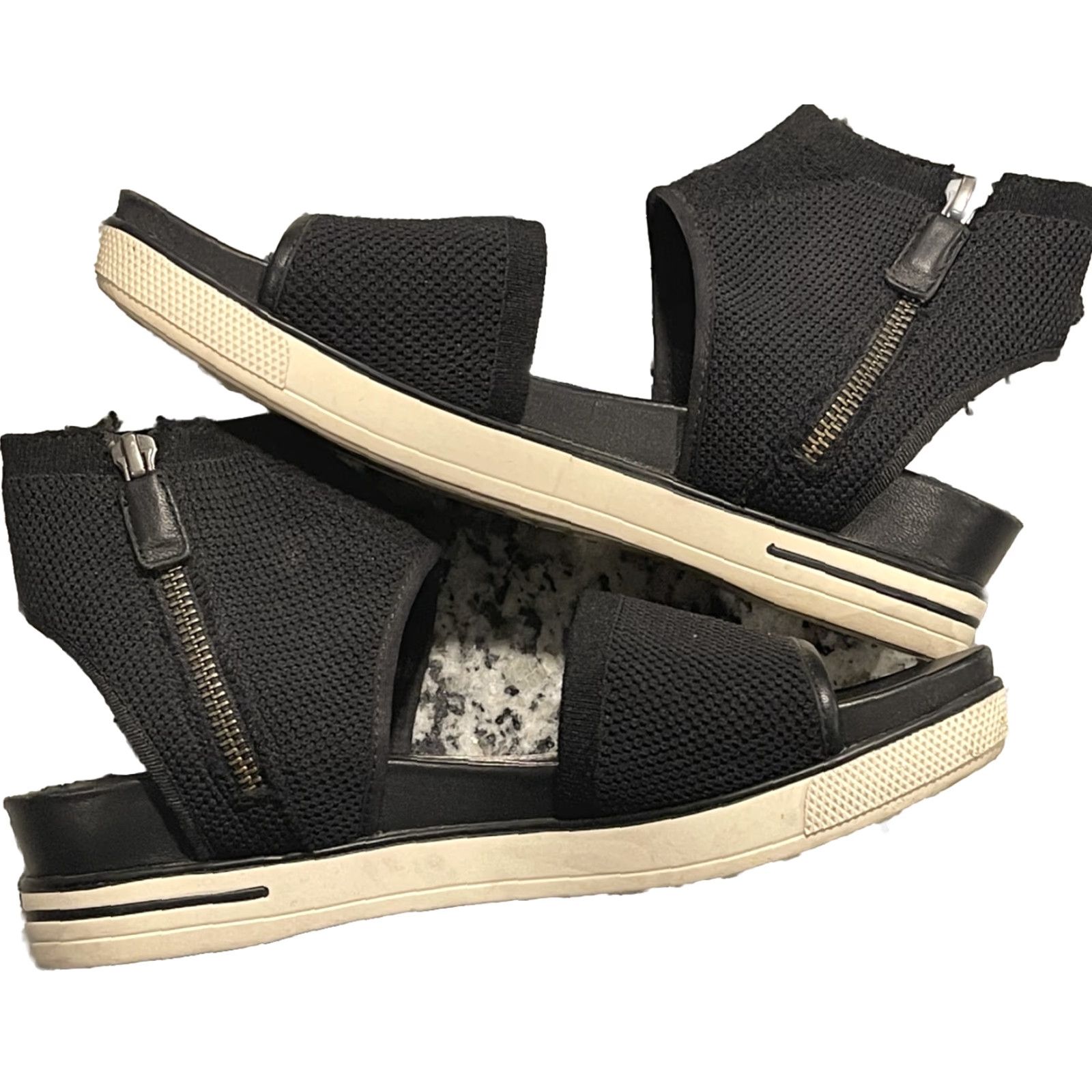 Eileen Fisher Eileen Fisher SPORT3-NU Black Size 8 Women Sandal Sport 3 Leather Wedge Zip Ankle Strap Criss-Cross Sandal Shoes Shoes Women Size US 8 / IT 38 - 7 Thumbnail