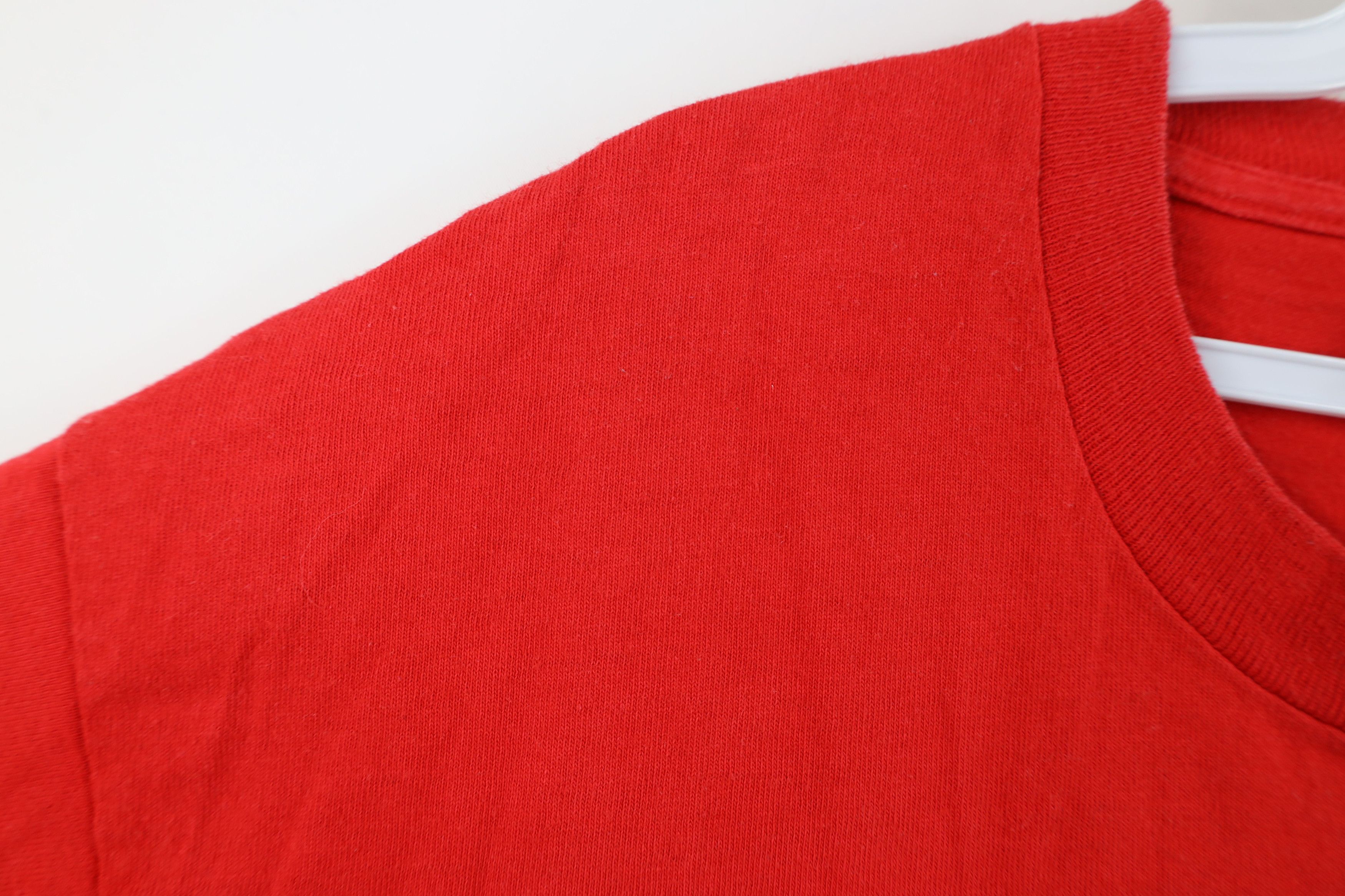 Vintage Vintage 90s Streetwear Heavyweight Cotton T-Shirt Red USA Size US XL / EU 56 / 4 - 5 Thumbnail