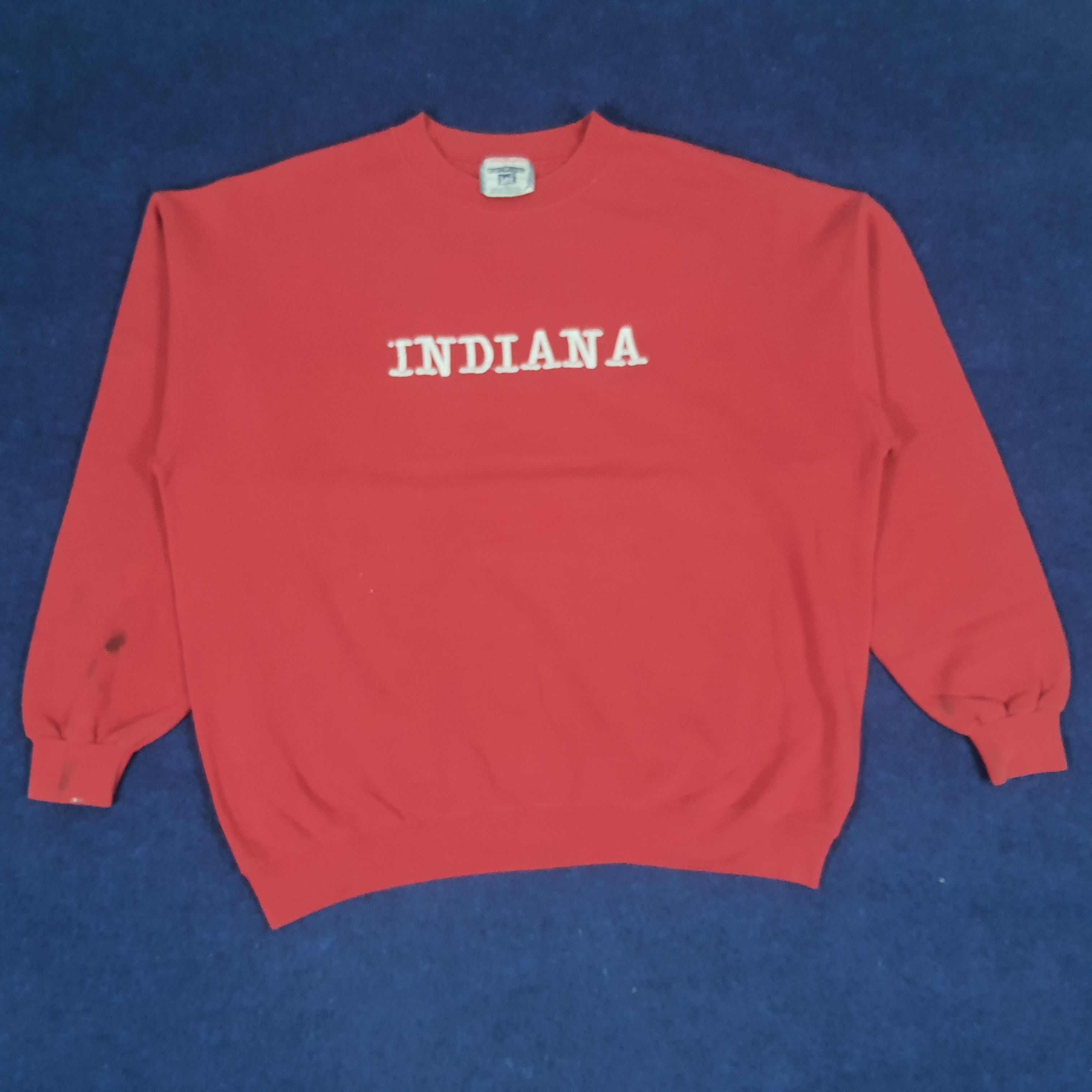 Lee × Vintage Vintage Indiana Spell Out Embroidered Spell Out Sweatshirt Size US XL / EU 56 / 4 - 1 Thumbnail