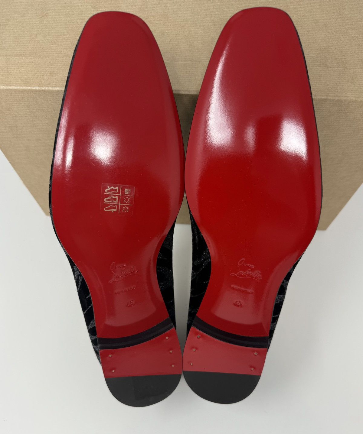Christian Louboutin Christian Louboutin Dandy Chick Black Velvet Glitter Loafers Size US 12 / EU 45 - 4 Thumbnail