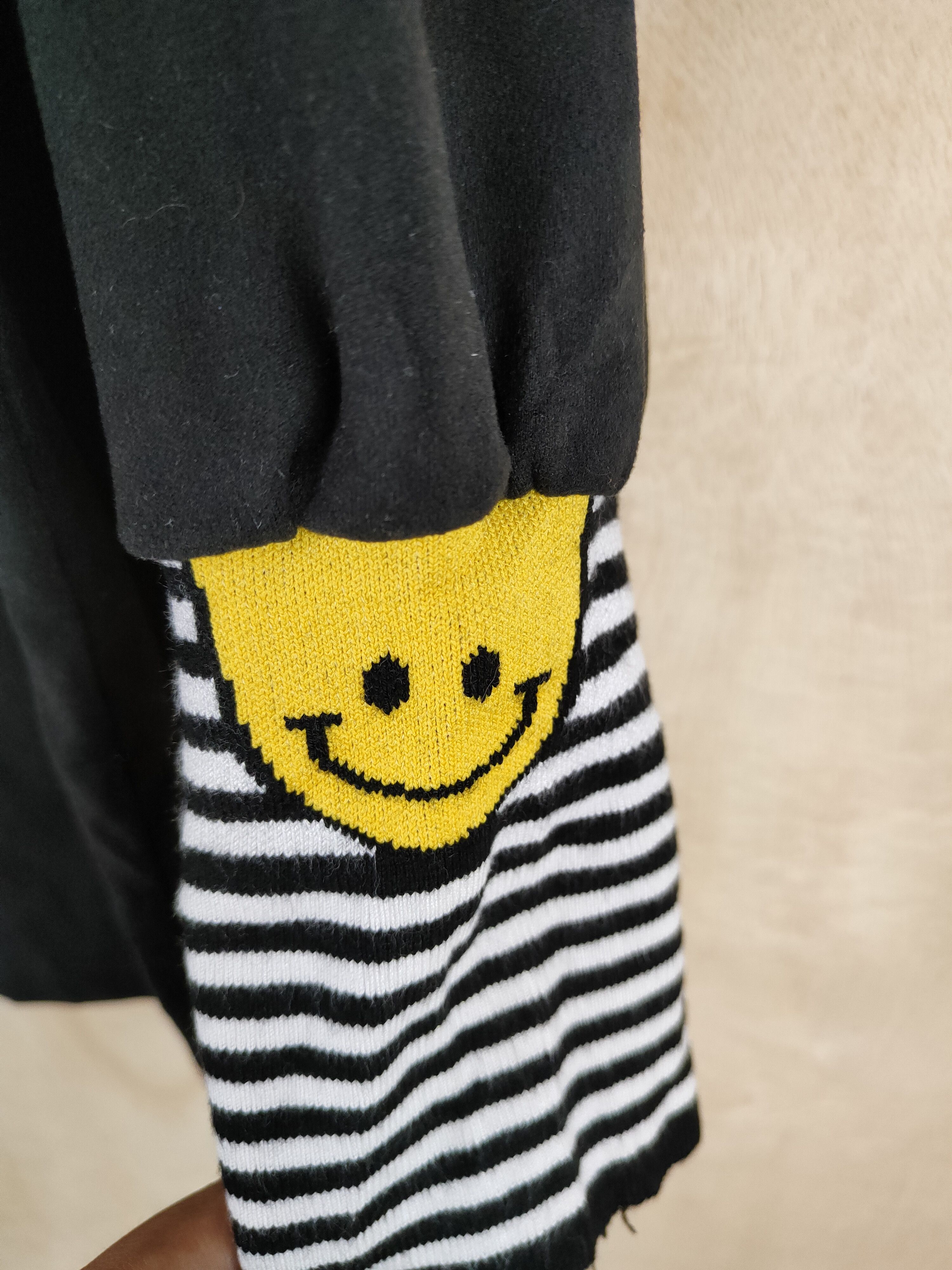 Japanese Brand Z Ziling Black Smile like kapital Sweatshirts #S2628 Size L / US 10 / IT 46 - 6 Thumbnail
