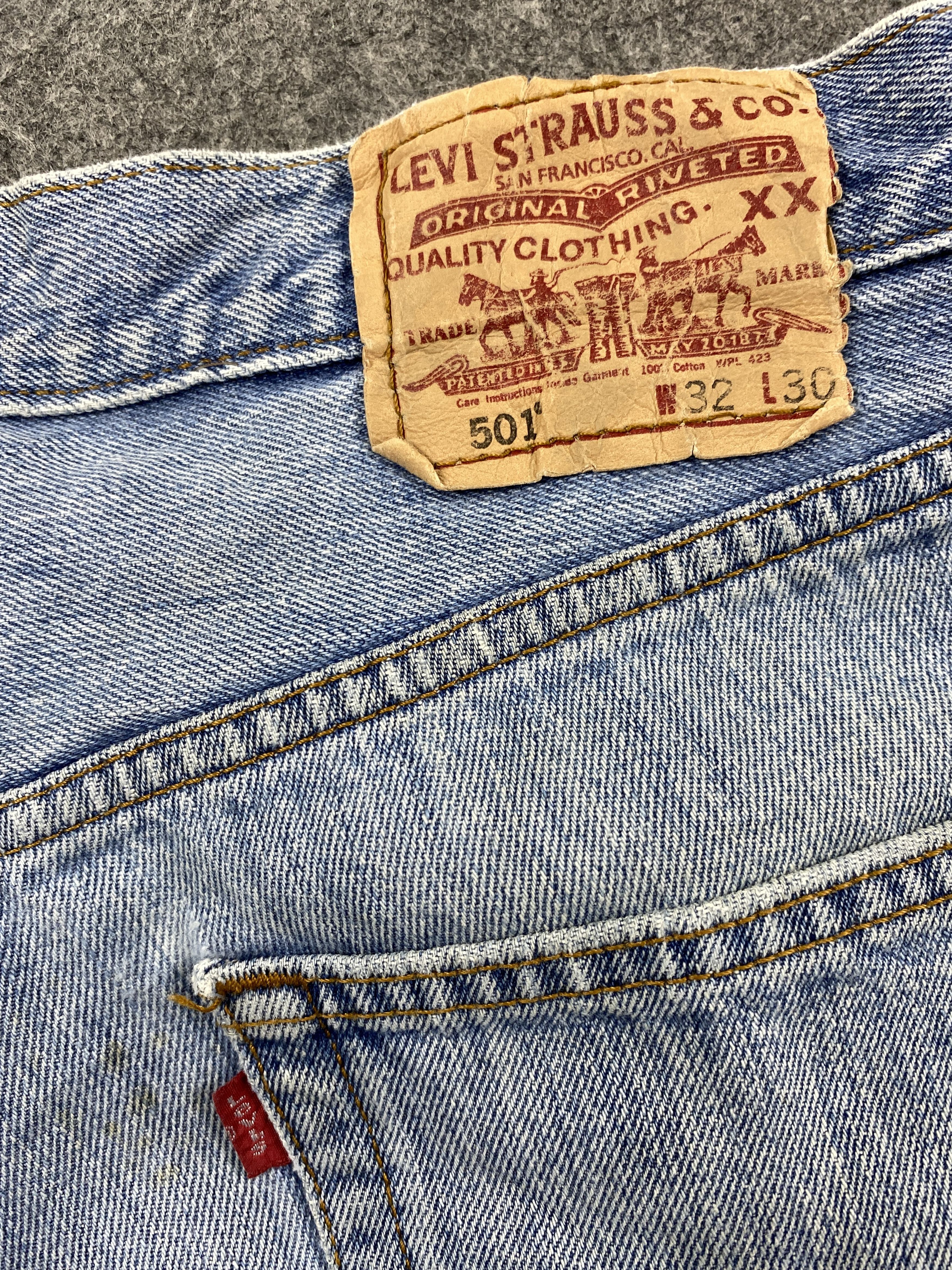 If Six Was Nine Mid Blue Vintage Levi's 501 Jeans 31x29.5 Denim -JN1578 Size US 31 - 10 Thumbnail