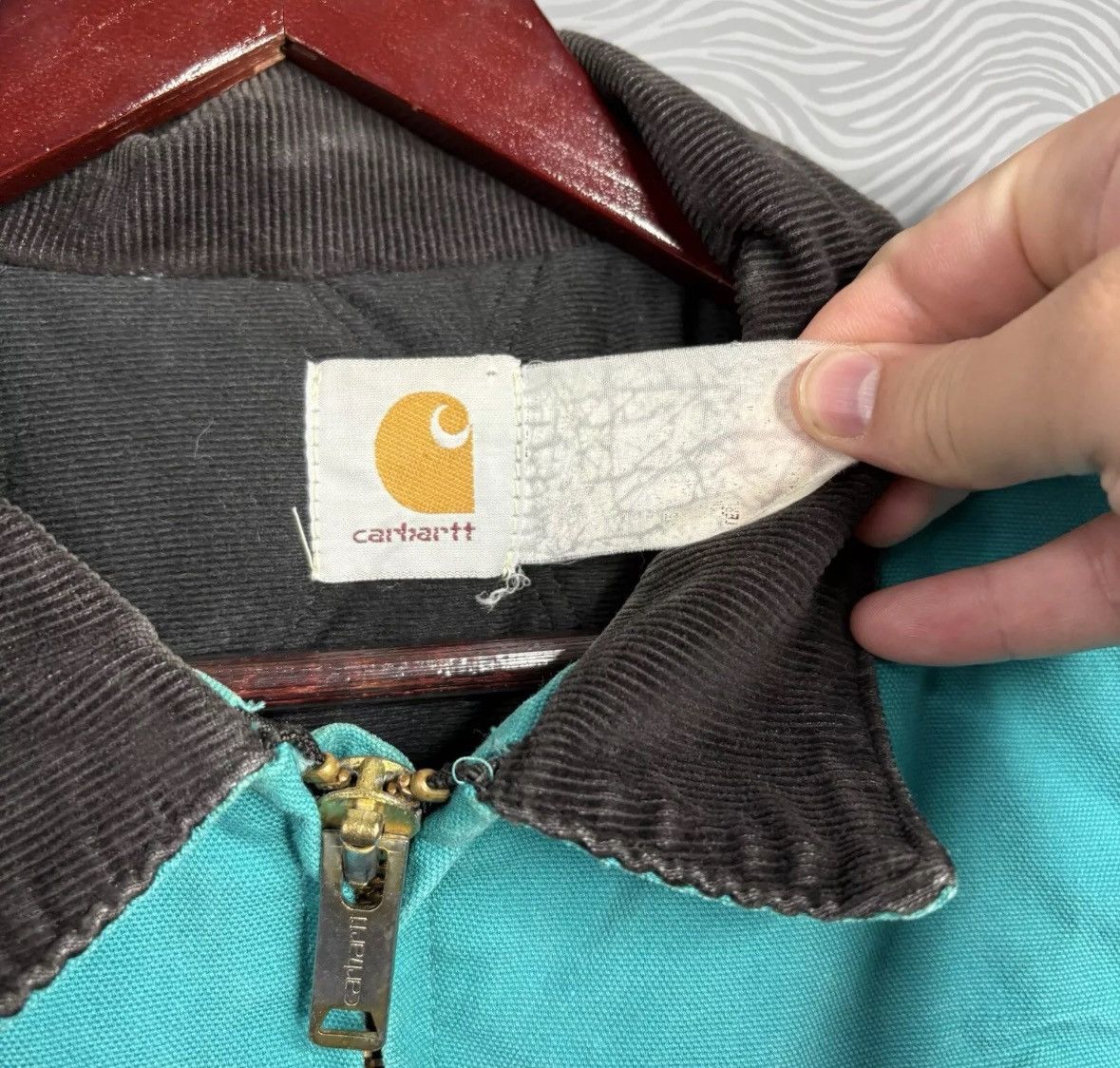 Carhartt × Vintage Vintage Santa Fe Teal Aztec Quilt Lined Carhartt JQ041 Large Size US L / EU 52-54 / 3 - 10 Thumbnail