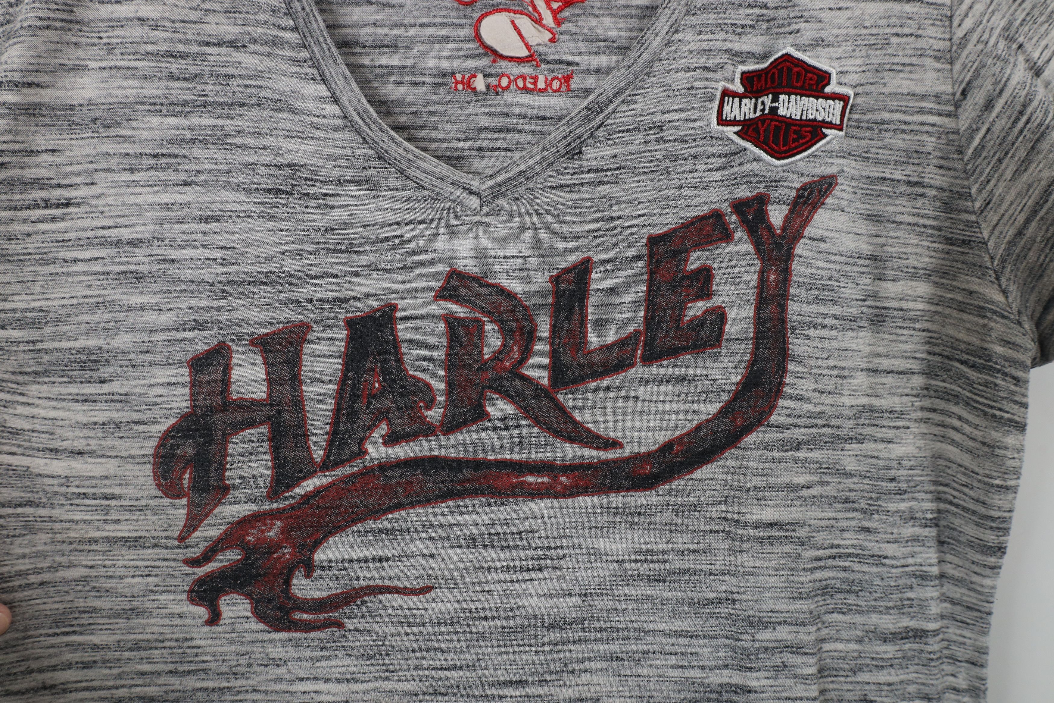 Harley Davidson × Vintage Vintage Y2K Harley Davidson Fire Flames Jersey Knit T-Shirt Size XL / US 12-14 / IT 48-50 - 4 Thumbnail