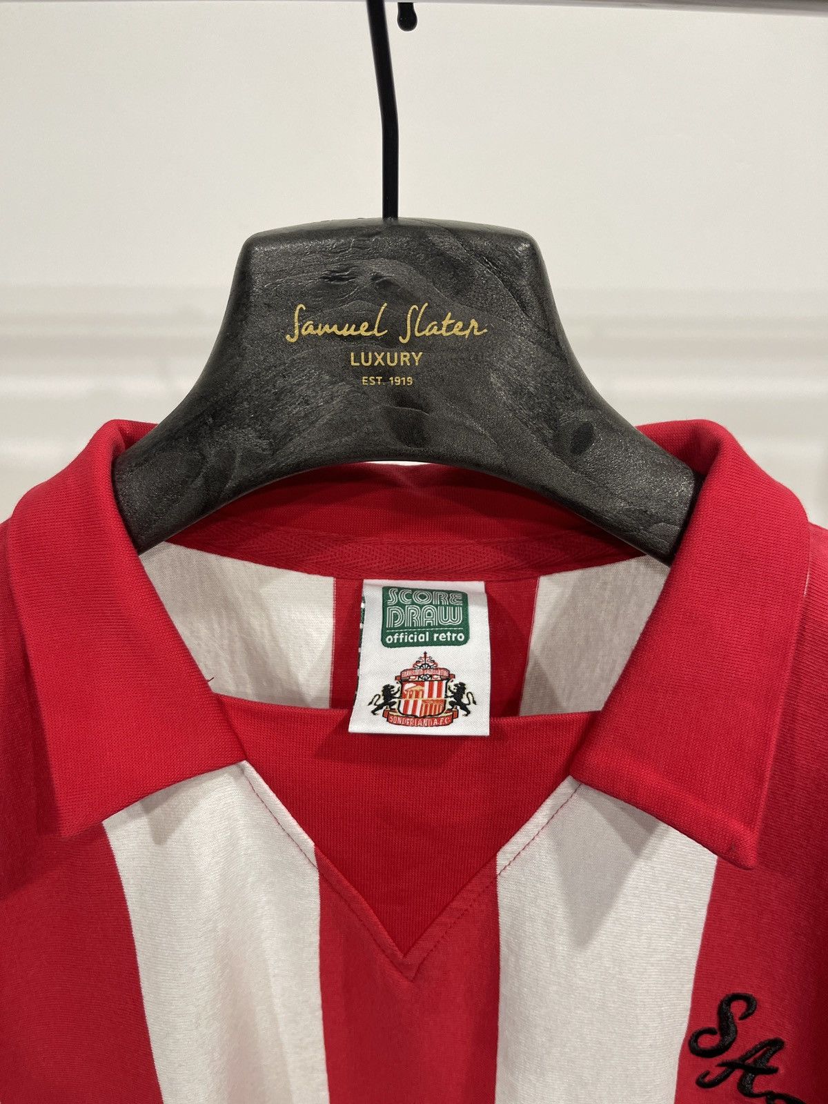 Vintage Sunderland Home Football Shirt Jersey 1973 Score Draw polo Size US L / EU 52-54 / 3 - 4 Thumbnail