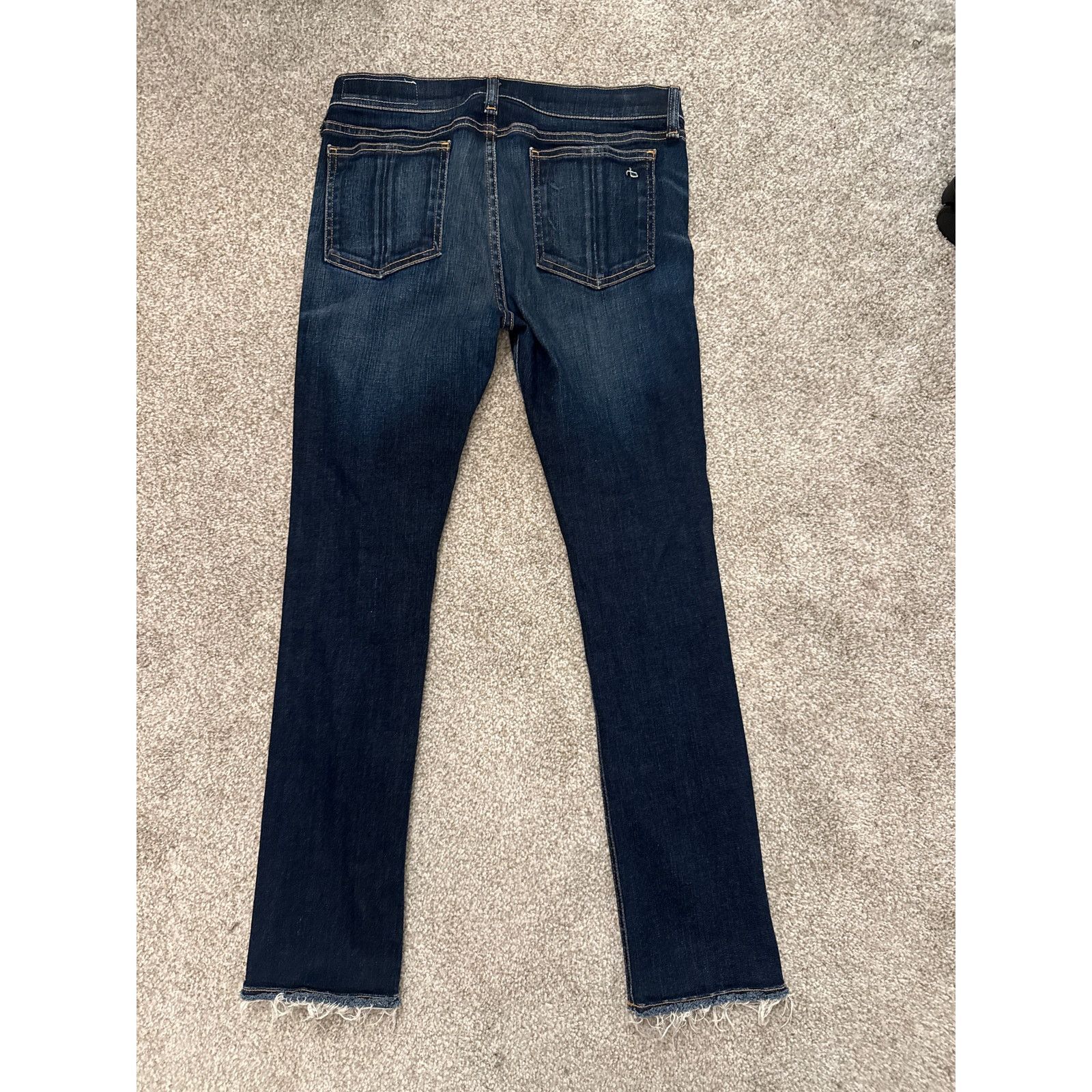 Rag & Bone Rag & Bone Frayed Doheny Dark Wash Raw Hem Crop Jean, 28 Size 28" / US 6 / IT 42 - 10 Thumbnail
