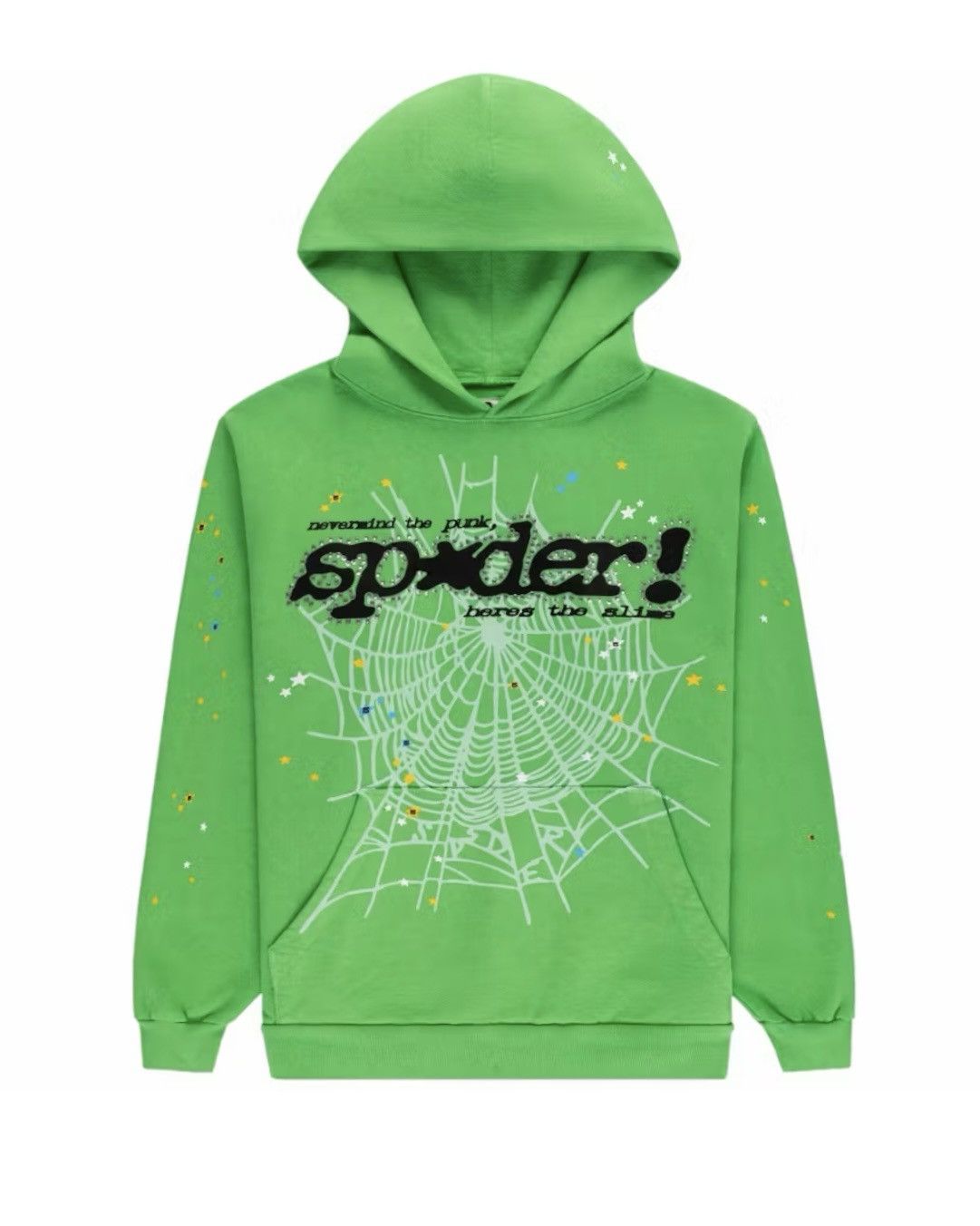Sp5der Sp5der Punk V2 Rhinestone Hoodie Bright Green Size US M / EU 48-50 / 2 - 1 Thumbnail