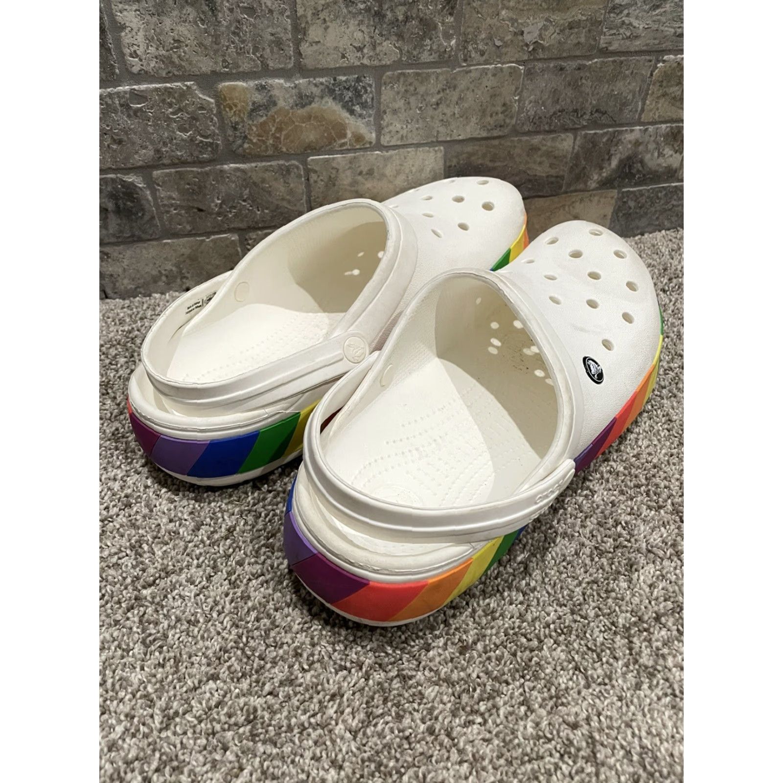 Crocs CROCS Rainbow Block Clog Mens Casual Multicolor Size 12 Size US 12 / EU 45 - 2 Thumbnail