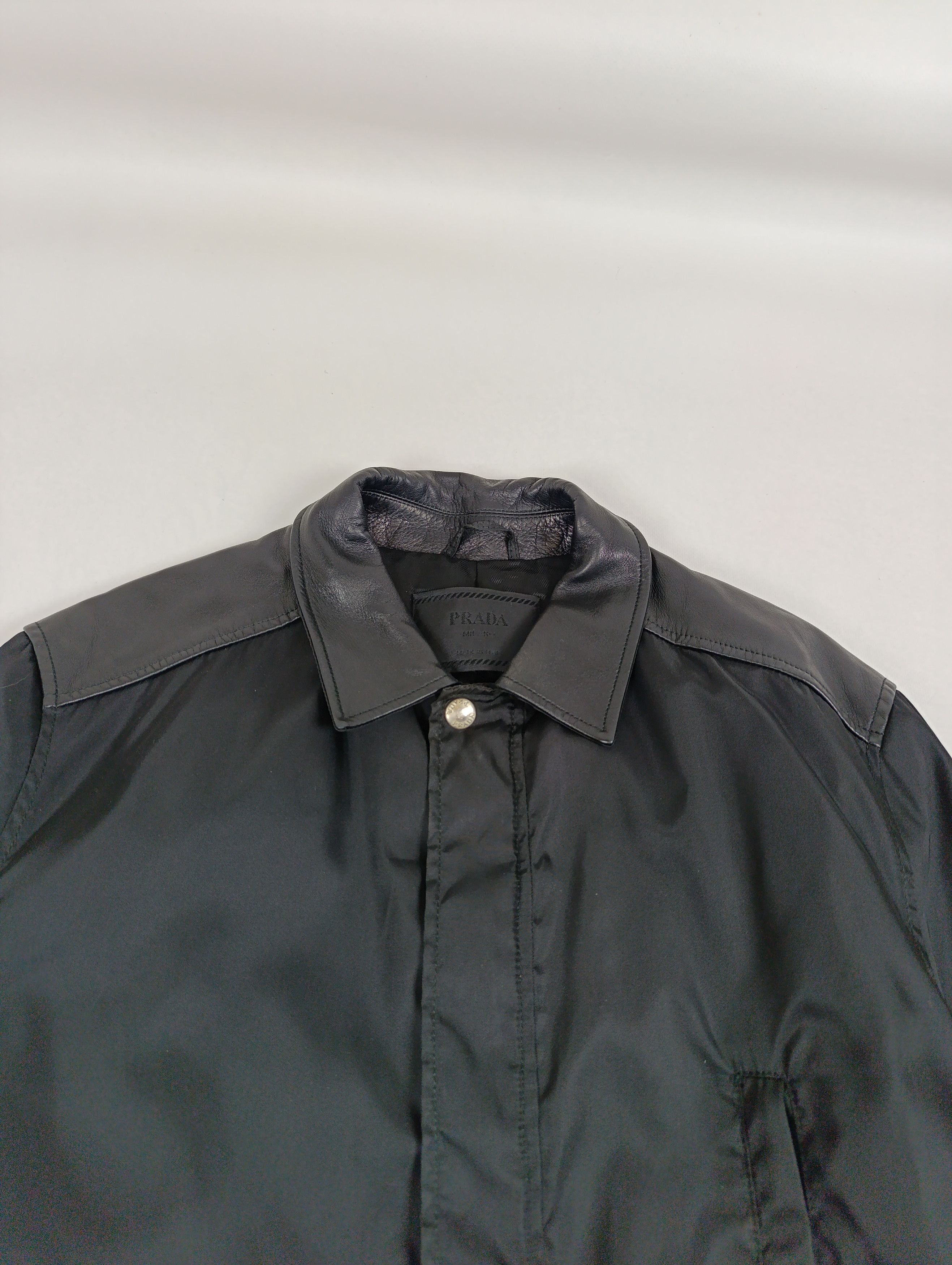 Prada ARCHIVE 90S PRADA LEATHER SHOULDER NYLON DOUBLE ZIP COAT Size US L / EU 52-54 / 3 - 2 Thumbnail