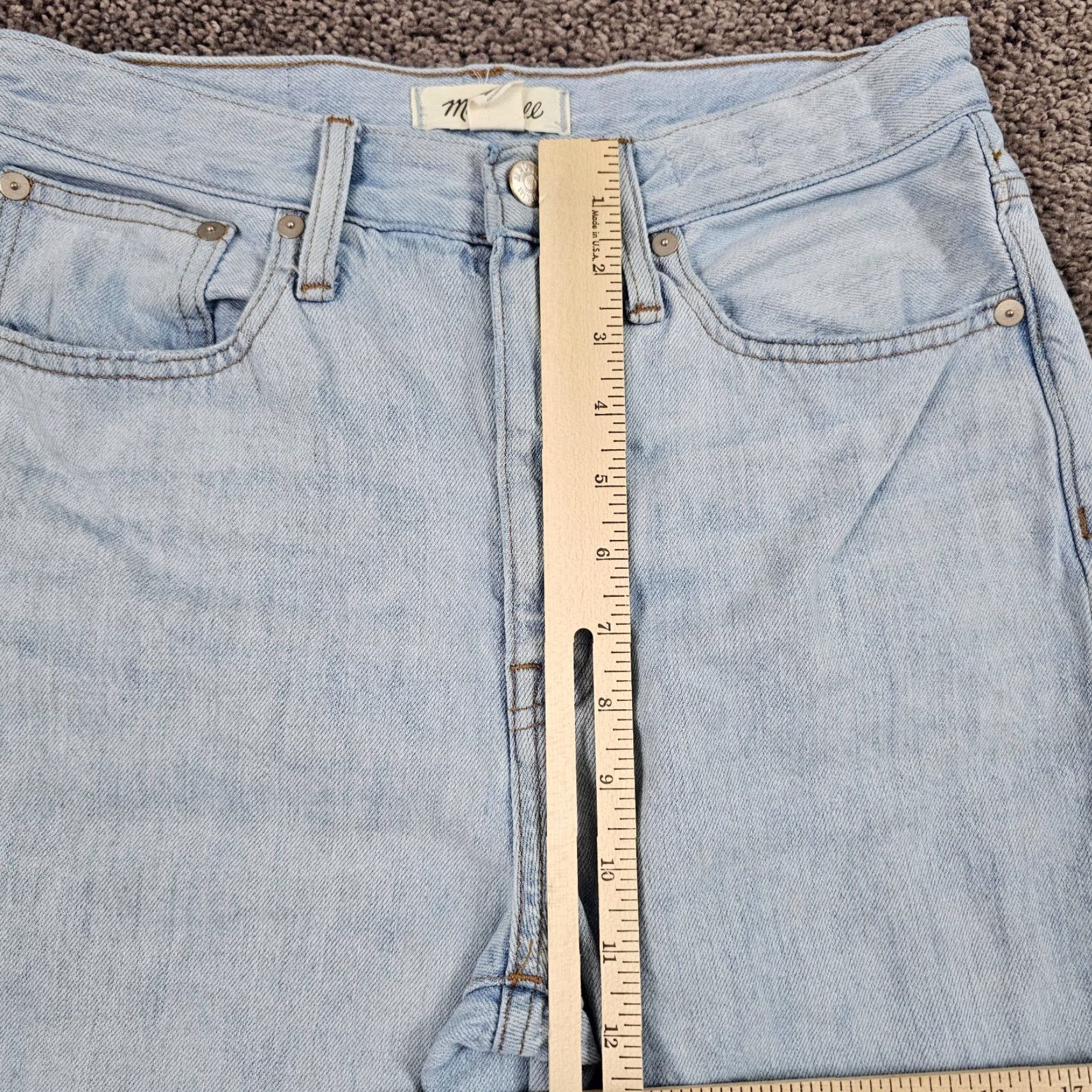 Madewell VINTAGE Madewell Jeans Womens Regular Fit Straight Leg Distressed Light Wash Blue 24x27 Size 42" / US 20 - 4 Thumbnail