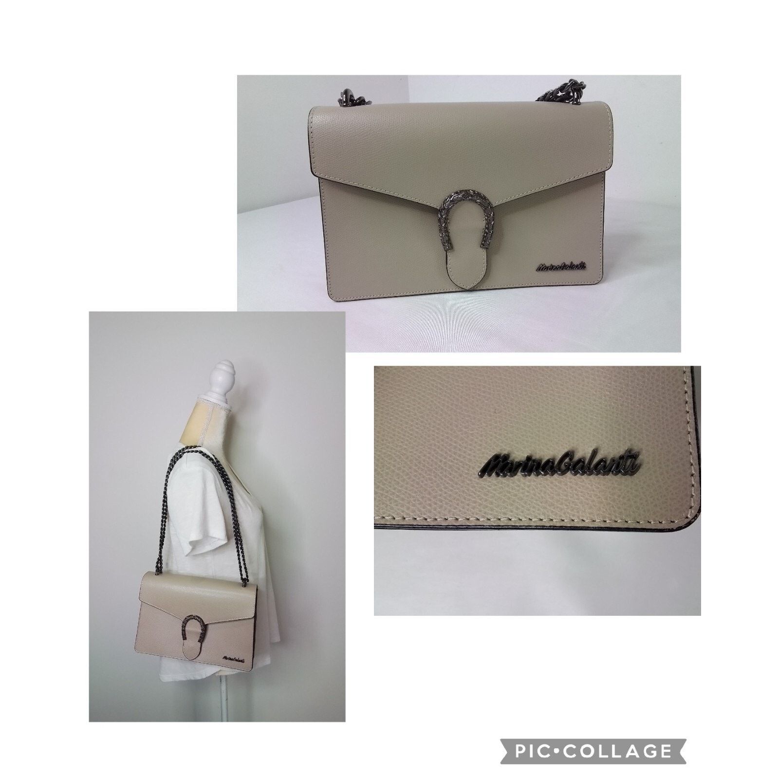 Other Marina Galanti Handbag Purse Leather with Silver Chain Strap Size ONE SIZE - 1 Thumbnail