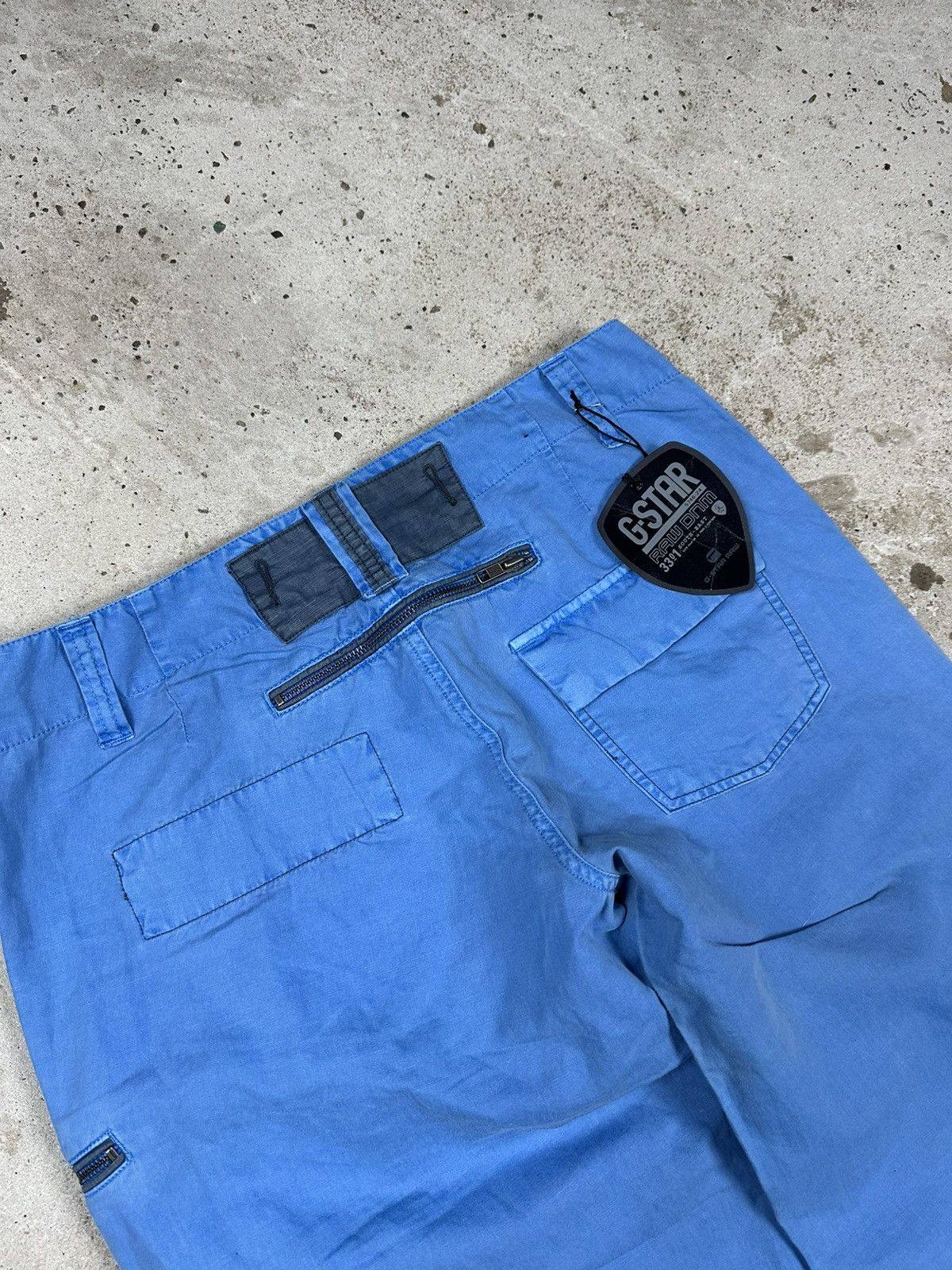 G-Star × Japanese Brand × Vintage Vintage Y2K G Star Raw Baggy Blue Custom Army Pant Zippers Size US 31 - 13 Thumbnail