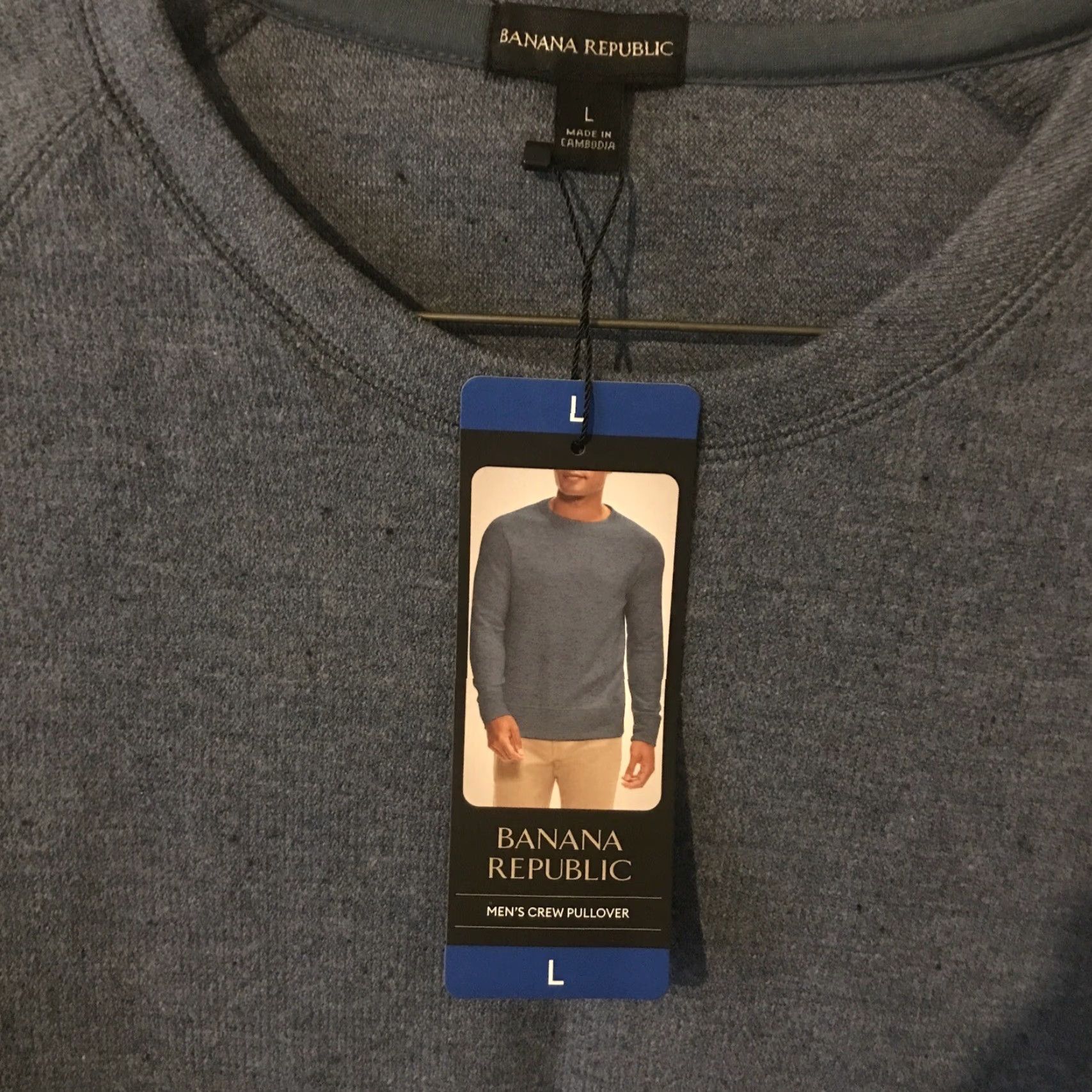 Banana Republic Banana Republic Men's Mid-weight Waffle-Knit Crew Pullover BLUE L NWT Mens Size US L / EU 52-54 / 3 - 2 Thumbnail