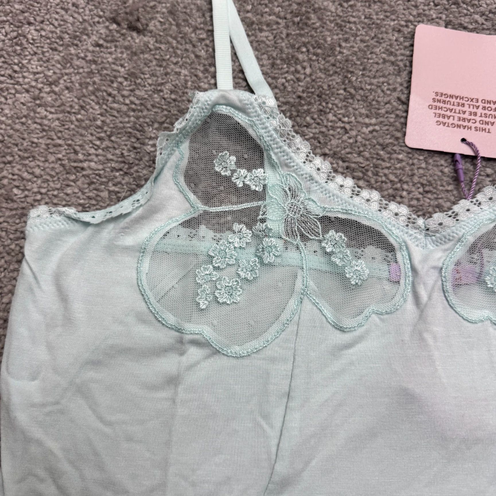 Vintage Savage Fenty By Rihanna Sleepwear Lace Camisole A Peek Behind Small Blue NWT New Size ONE SIZE - 6 Thumbnail