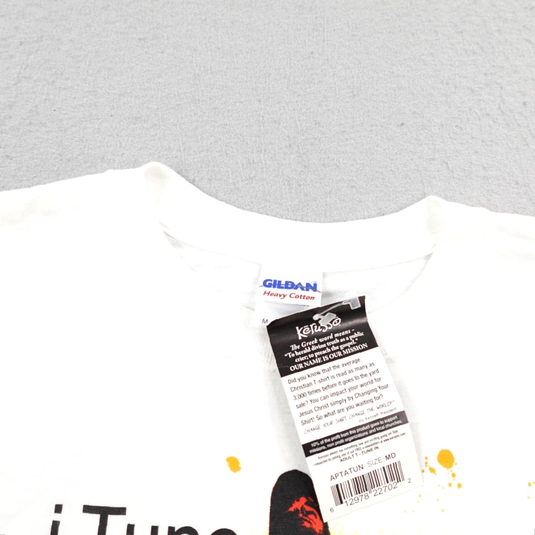 Vintage VINTAGE Kerusso Shirt M White I Tune In To God Christian Religious Y2K NEW Boys Mens Graphic Print Crew Neck Short Sleeve Cotton Heavyweight Size US M / EU 48-50 / 2 - 2 Thumbnail