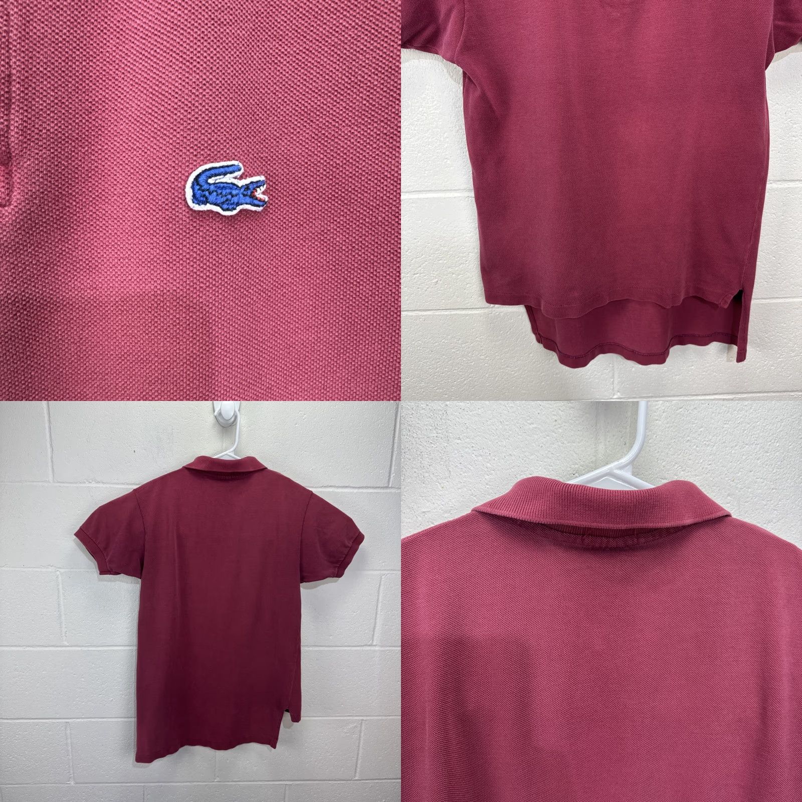 Lacoste VINTAGE Lacoste Blue Croc Polo Shirt Small Burgundy Cotton Classic 60s Mens Size US S / EU 44-46 / 1 - 8 Thumbnail