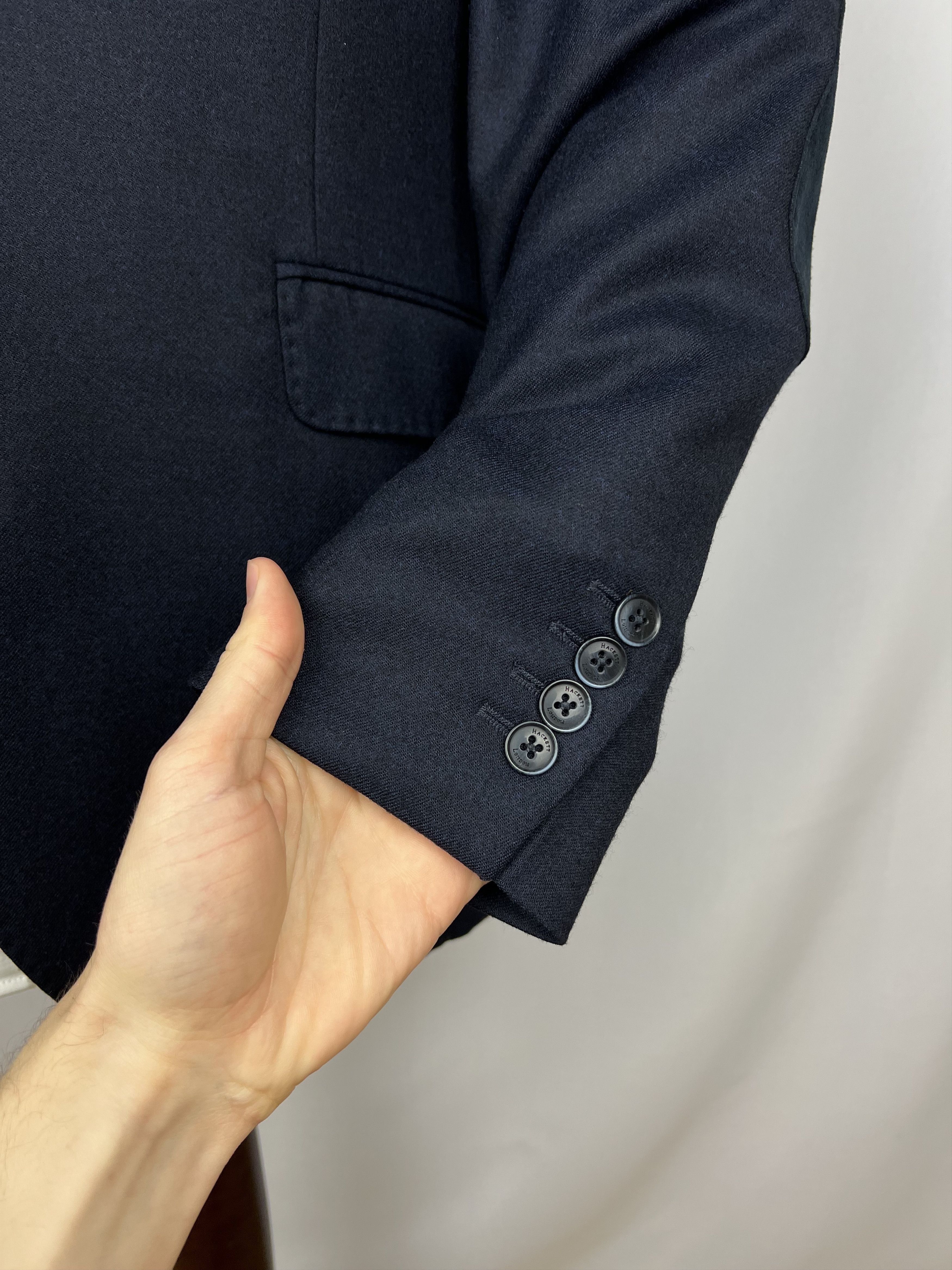 Hackett Drago Pure Flannel Wool Solid Midnight Half-Lined Sport Coat Size 42R - 8 Thumbnail