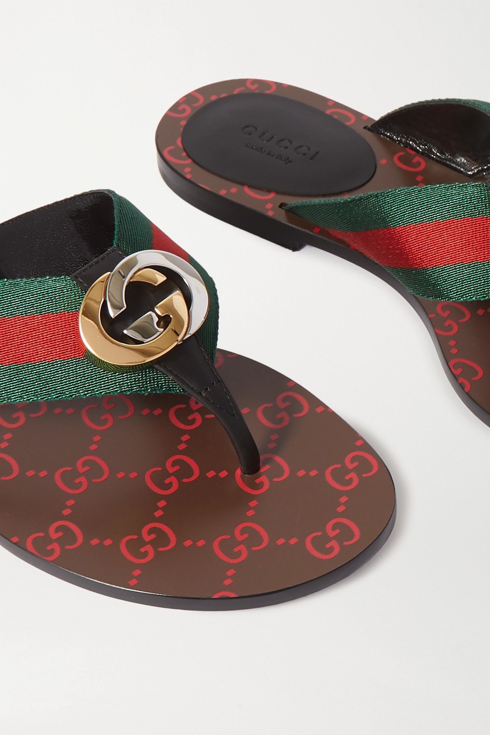 Gucci oc11z0526 Women's Slippers Sandals With Web in Multicolor Size US 6 / IT 36 - 5 Thumbnail