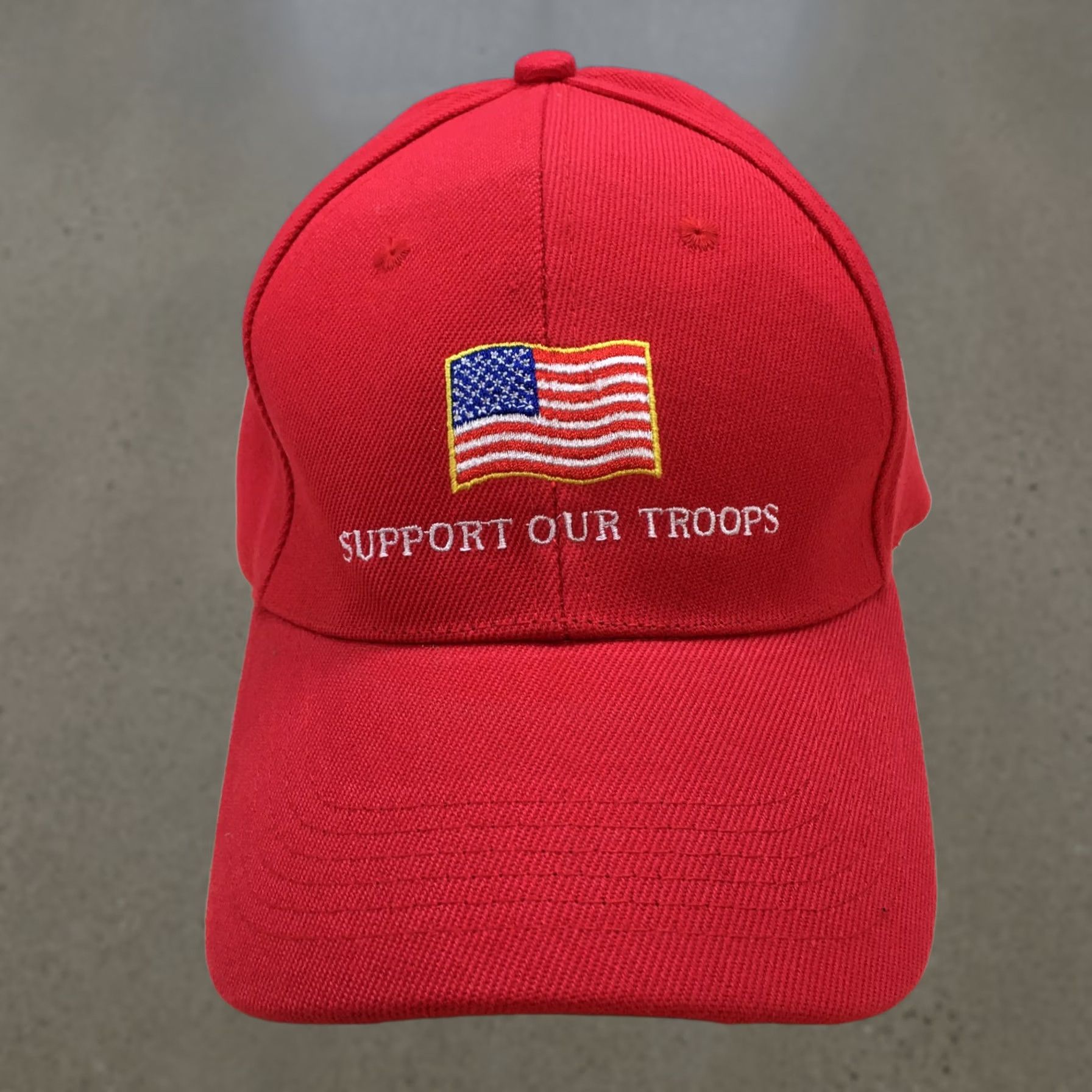 Logo 7 Support Our Troops Baseball Hat Mens Red One Size Curved Brim Embroidered Logo Size ONE SIZE - 1 Thumbnail
