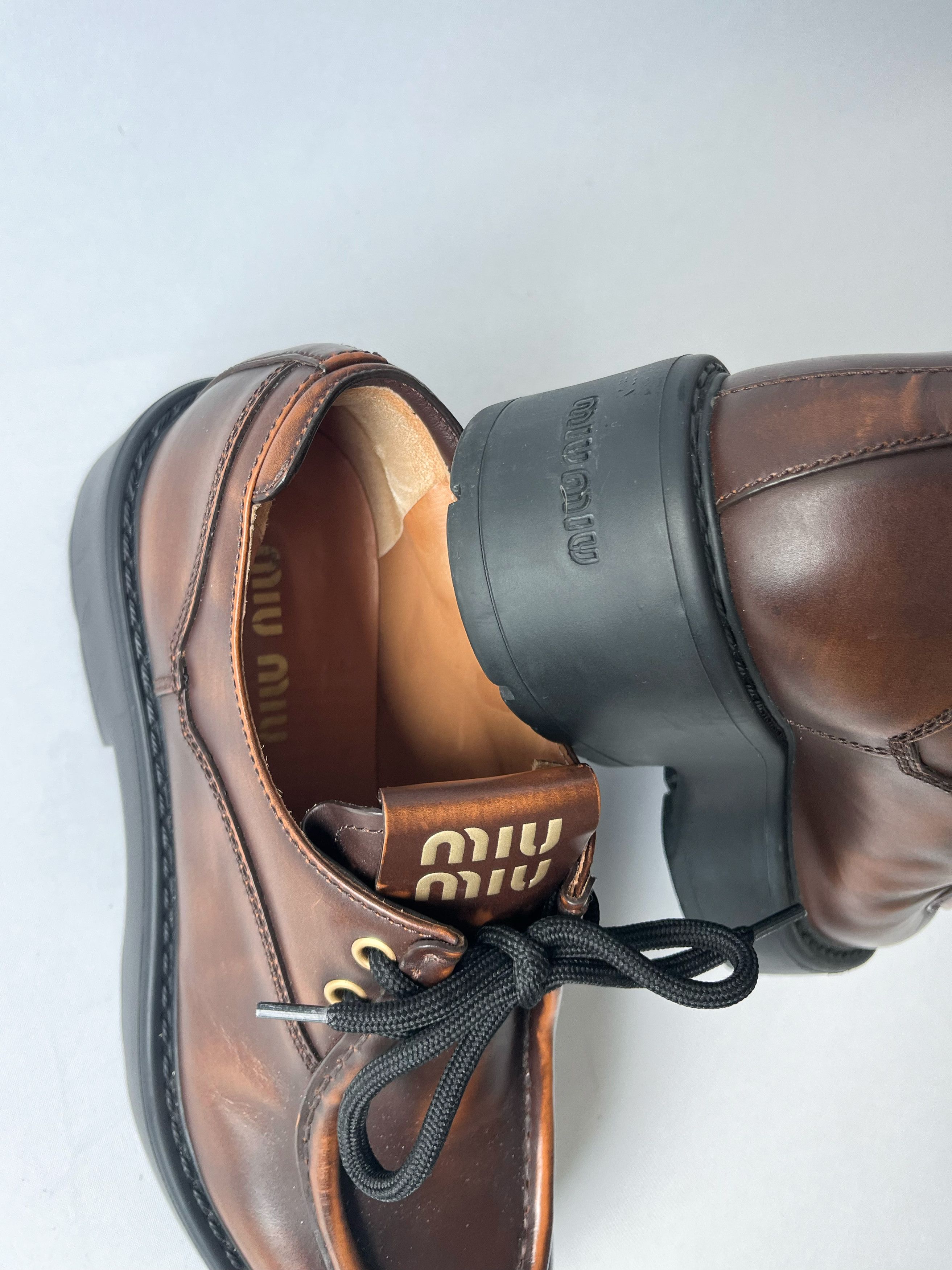 Miu Miu MiuMiu Brown Leather Loafers Size US 11 / IT 41 - 4 Thumbnail