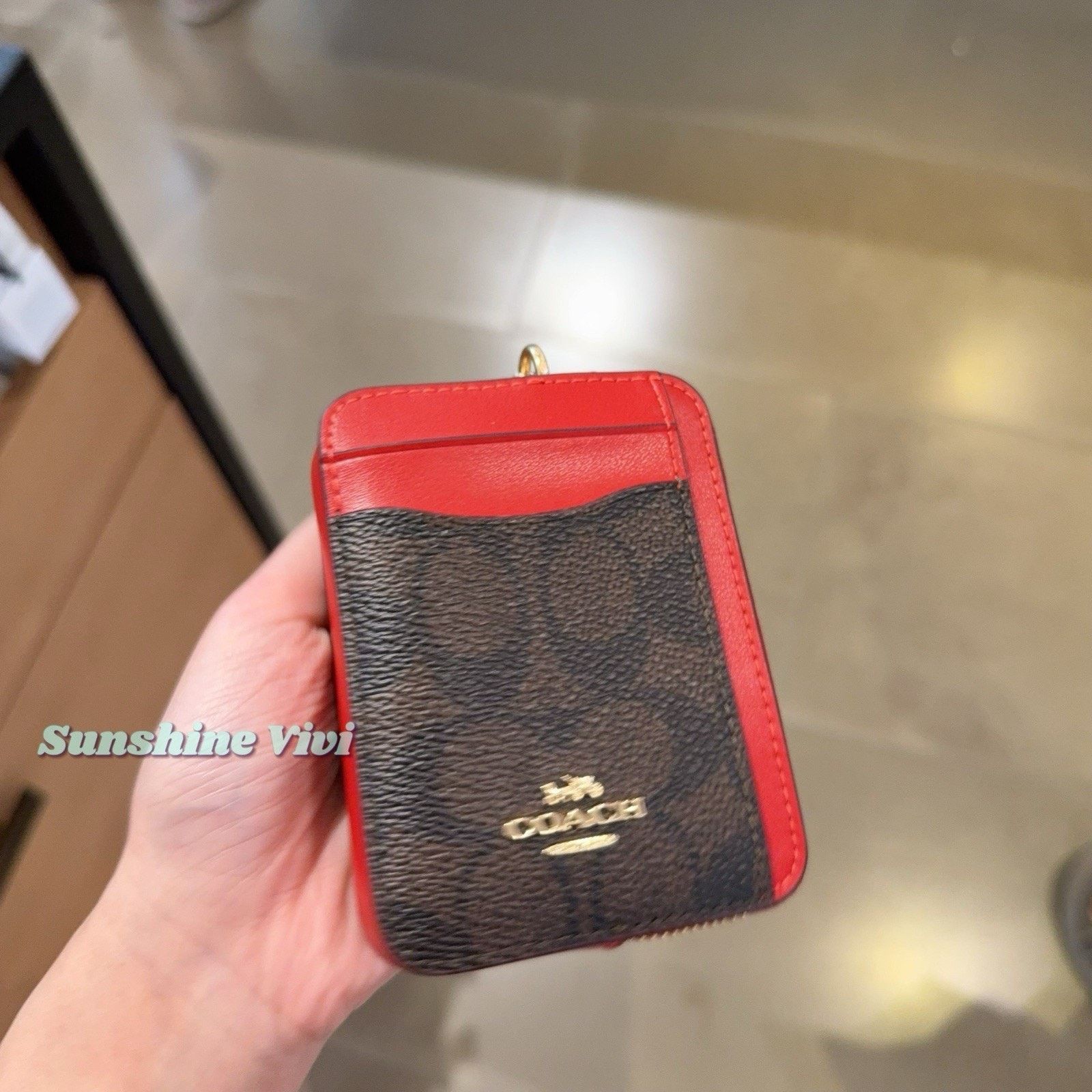 Coach NWT Coach CW883 Zip Card Case Signature Canvas Powder Pink Size ONE SIZE - 2 Thumbnail
