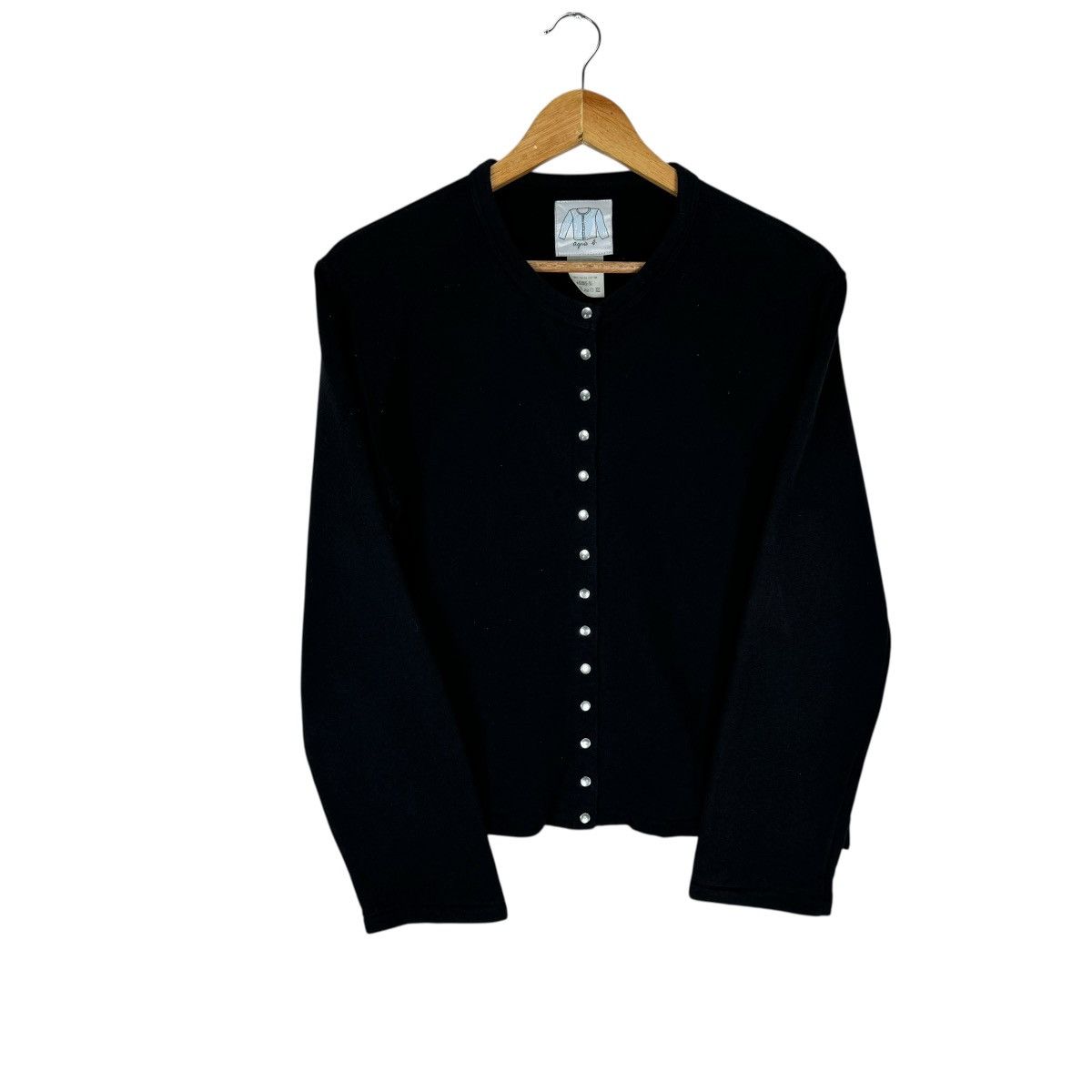 agnes b. 🌟AGNES B SNAP BUTTON CARDIGAN LONG SLEEVE SWEATER Size L / US 10 / IT 46 - 1 Thumbnail
