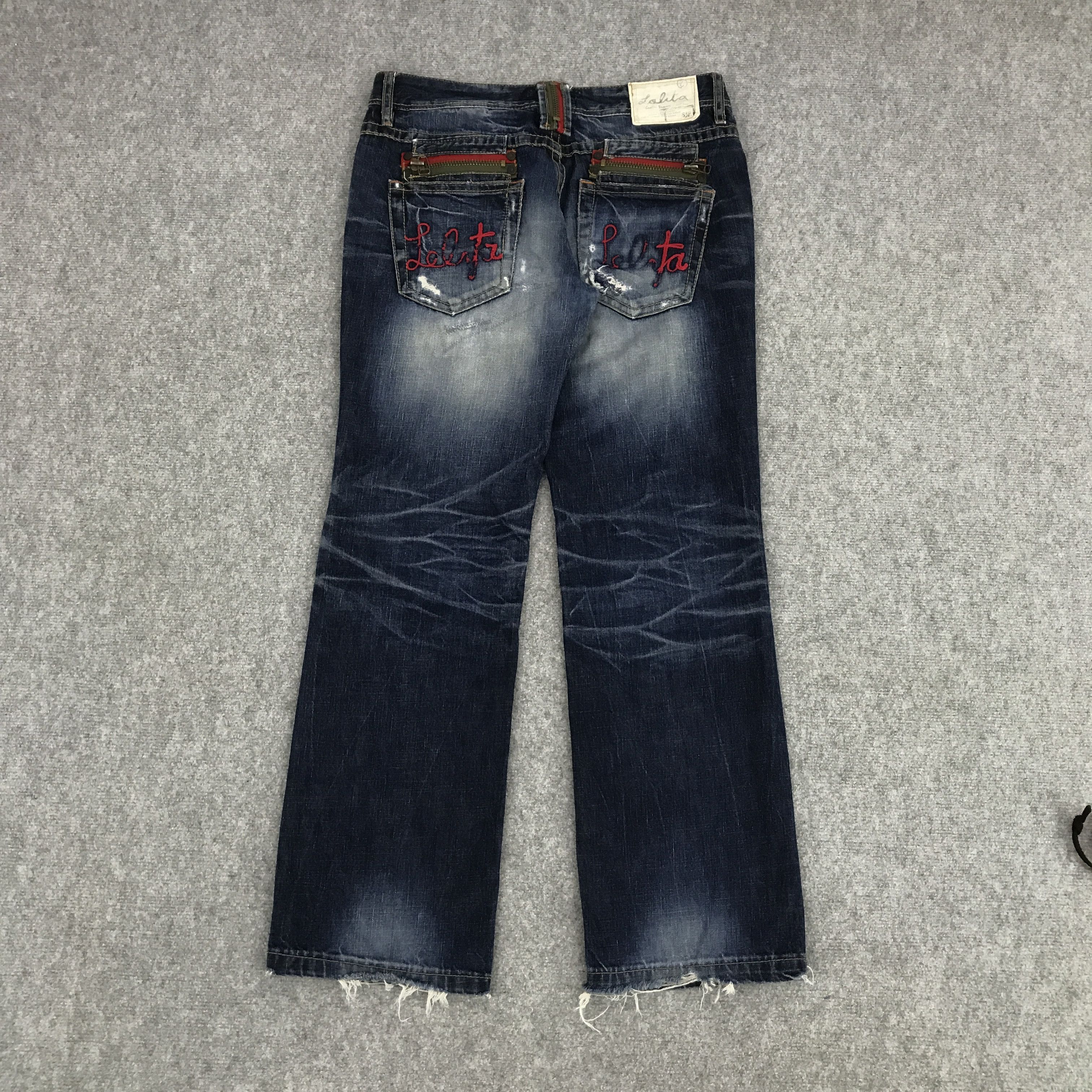 Japanese Brand JAPAN STYLE LOLITA DISTRESSED DENIM JEAN Size US 34 / EU 50 - 4 Thumbnail