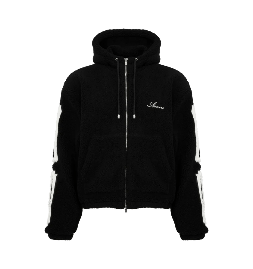 Amiri o1h1sh10526 Bones Fleece Zip Hoodie Size US XXL / EU 58 / 5 - 1 Thumbnail