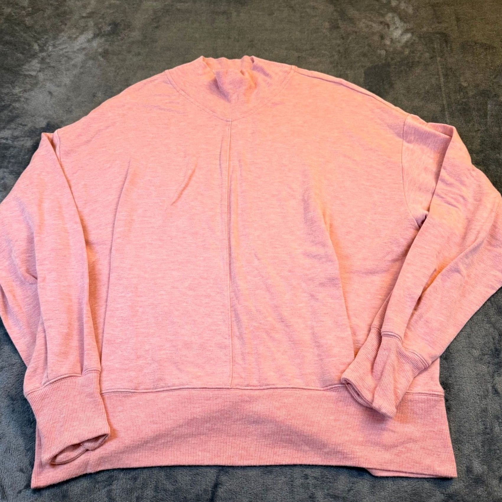 Athleta Athleta Puravida Sweatshirt Womens L Pink Mock Neck Relaxed Fit Pockets Pullover Athleisure Loungewear Gym & Training Size L / US 10 / IT 46 - 3 Thumbnail