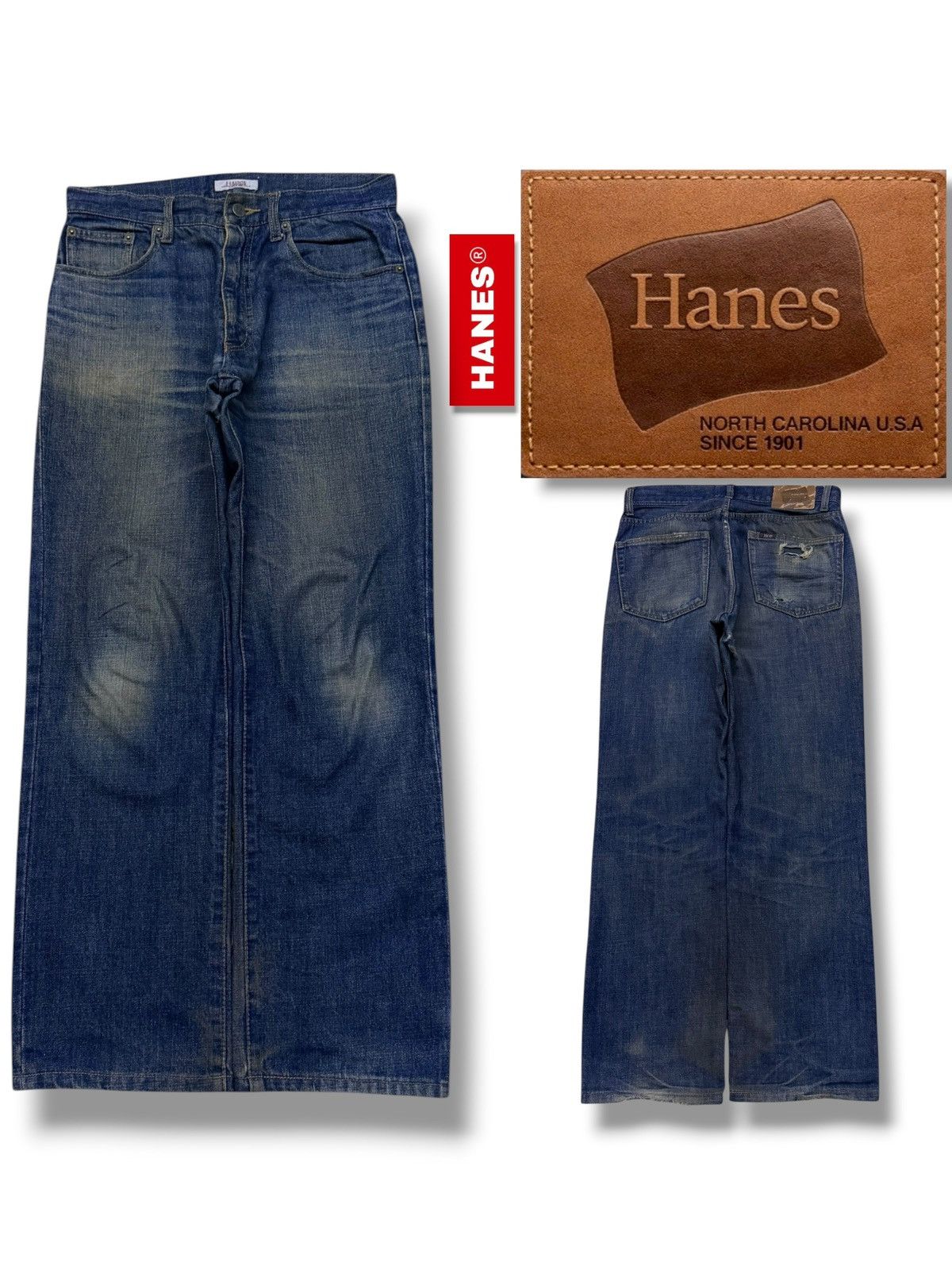 Hanes Vintage Hanes Jeans Made in USA 90s | Vintage Faded Mud Wash Size US 30 / EU 46 - 1 Thumbnail