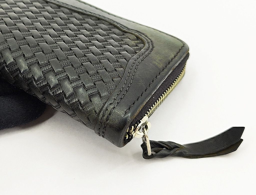 Japanese Brand ONE STAR full leather texture zipper long wallet Size ONE SIZE - 8 Thumbnail