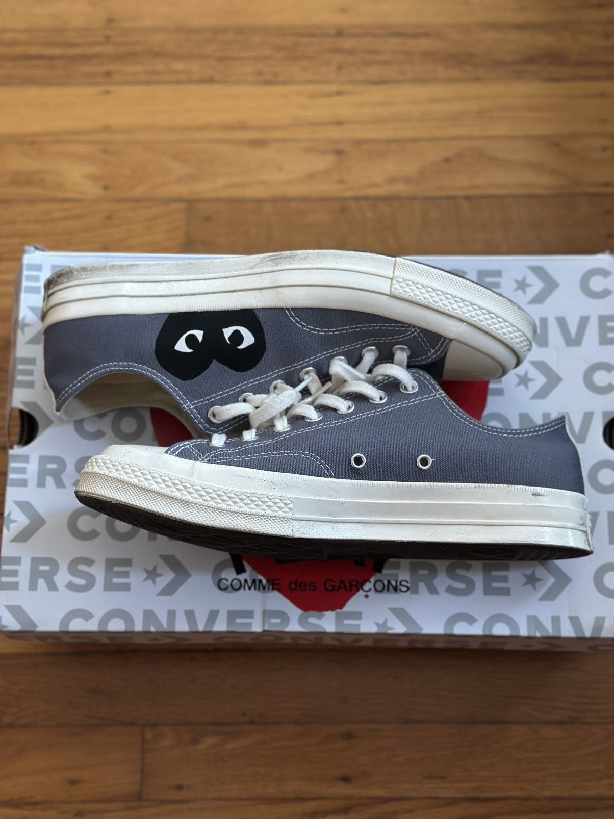 Comme des Garcons × Converse Chuck 70 CDG Ox Steel Gray/Egret/Black Size US 10 / EU 43 - 2 Thumbnail